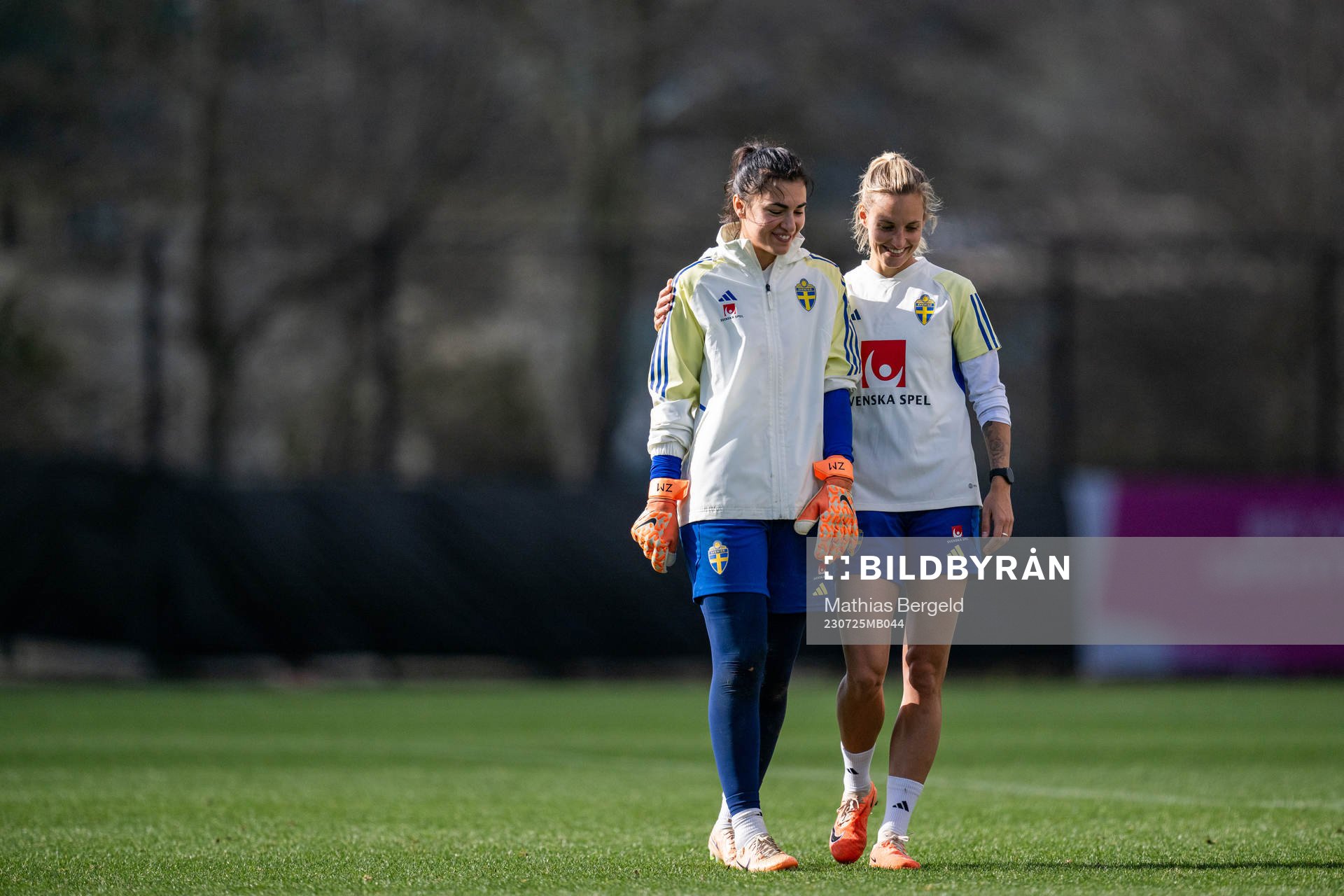 Goalkeeper Zecira Musovic and Nathalie Björn of the