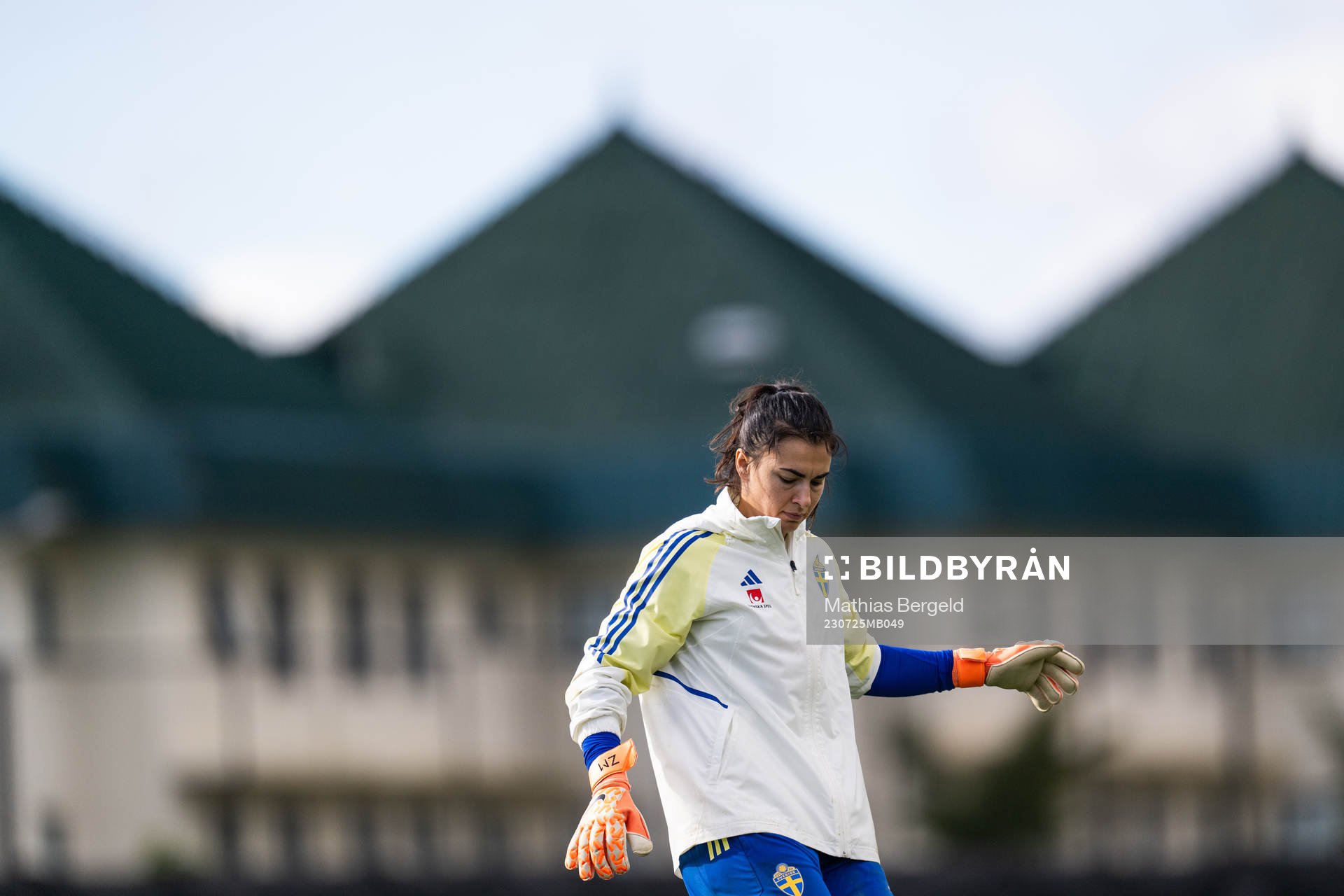 Goalkeeper Zecira Musovic of the Swedish women’s national