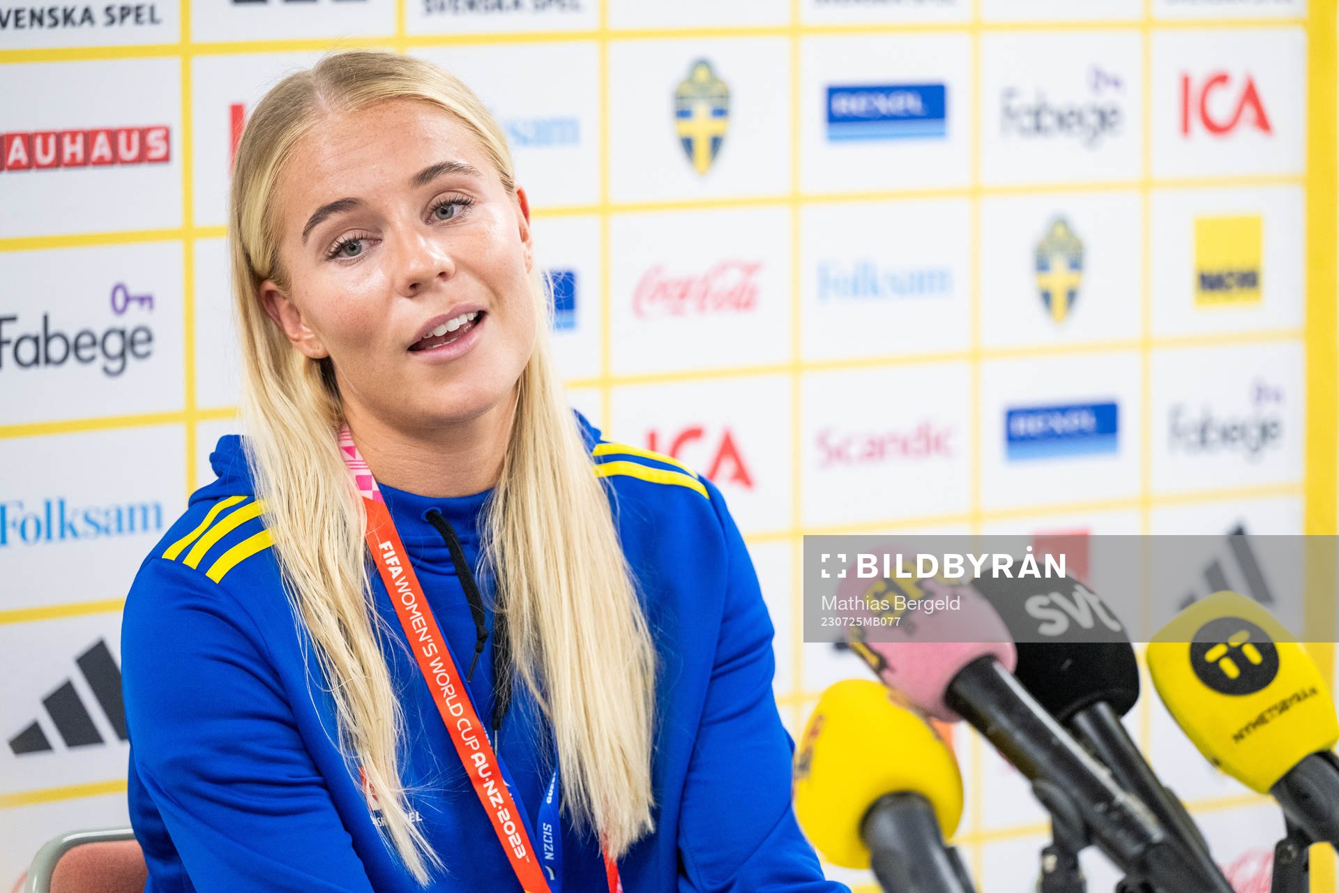 Stina Lennartsson of the Swedish women's football team at a