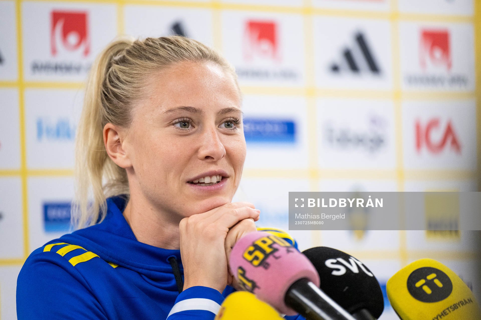 Rebecka Blomqvist of the Swedish women's football team at a