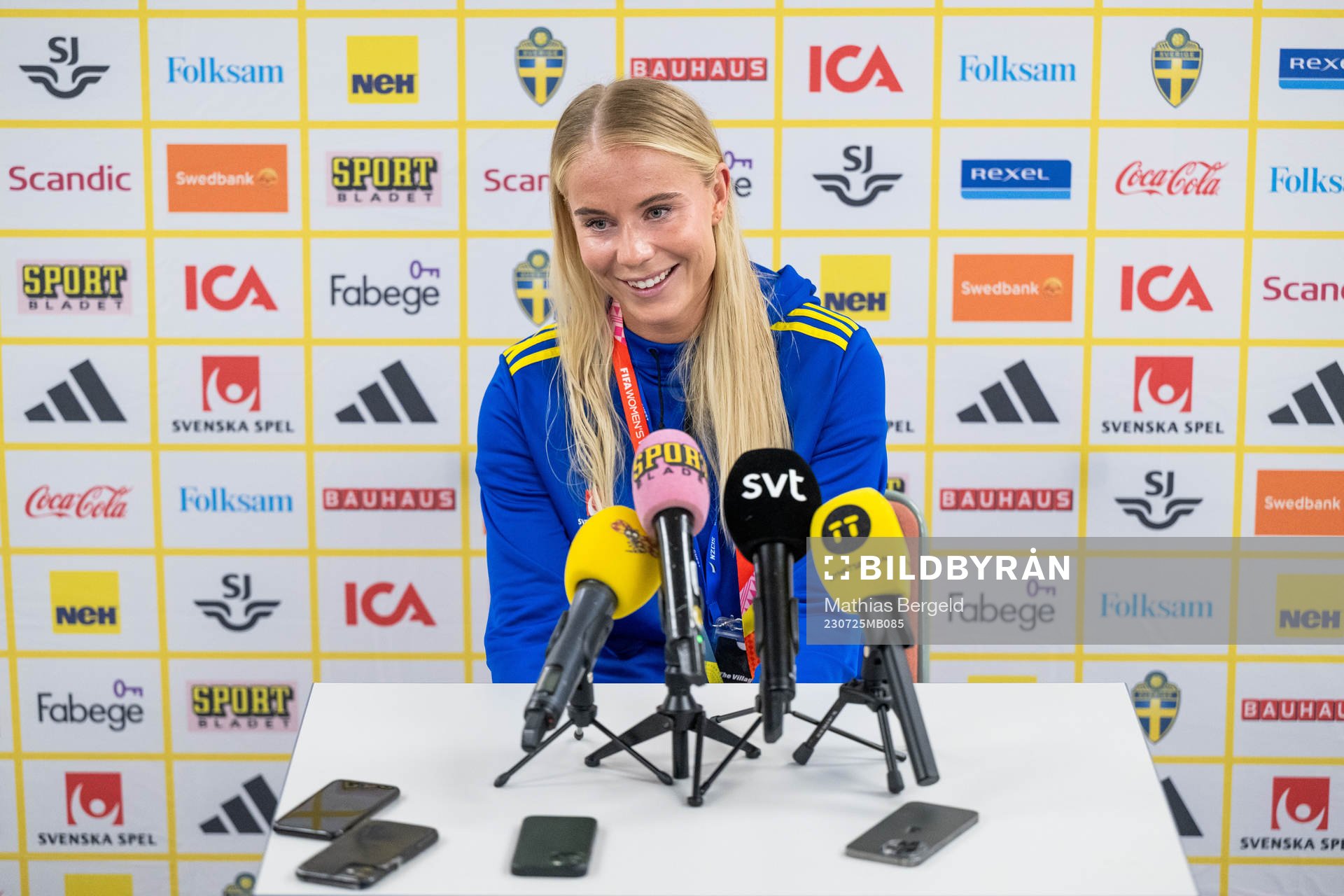 Stina Lennartsson of the Swedish women's football team at a