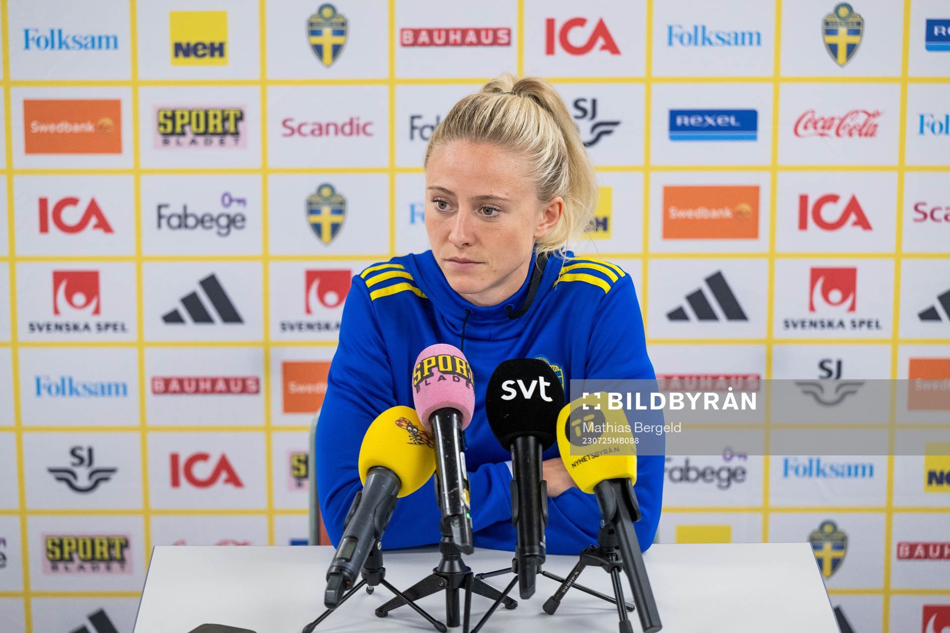 Rebecka Blomqvist of the Swedish women's football team at a