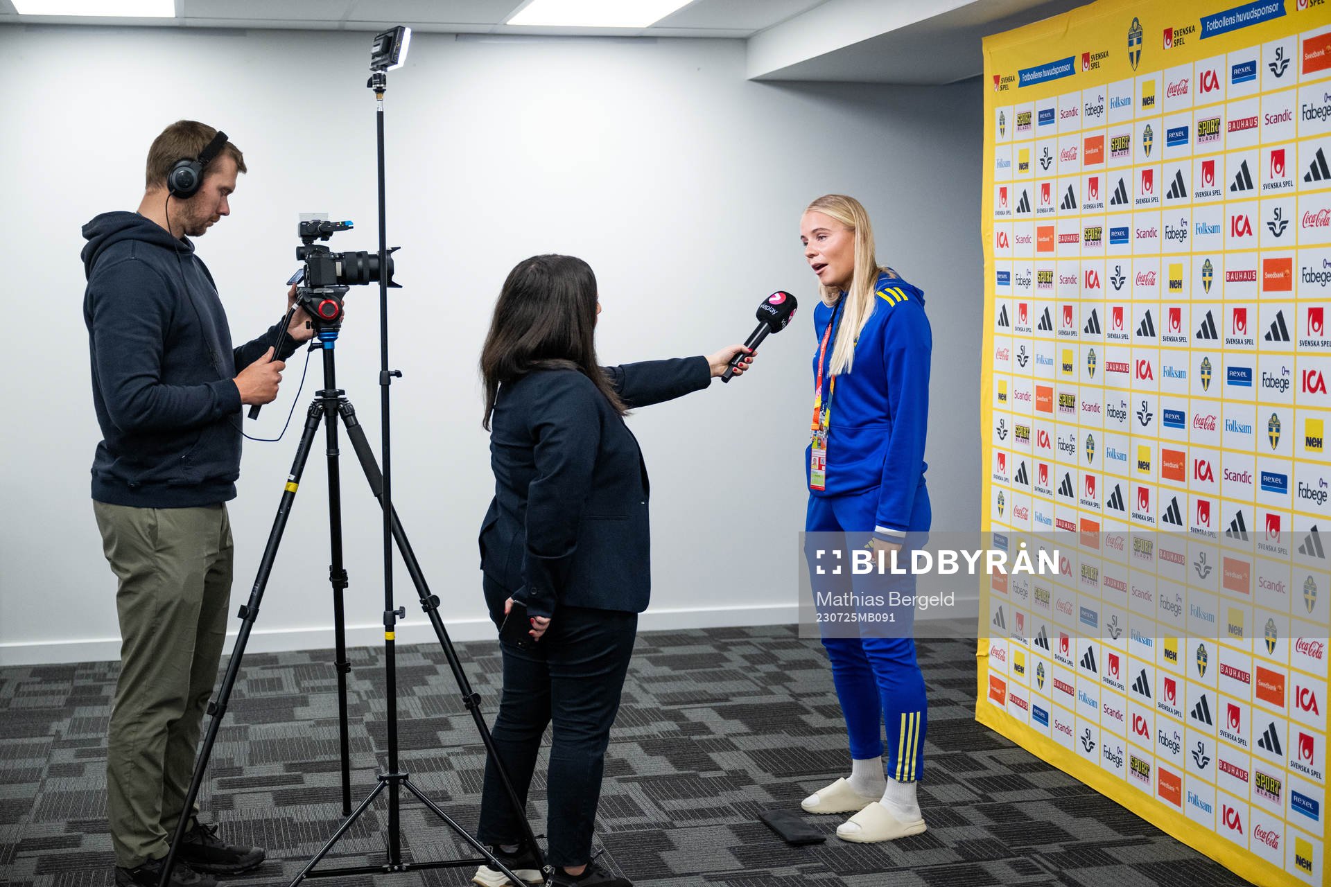 Stina Lennartsson of the Swedish women's football team at a