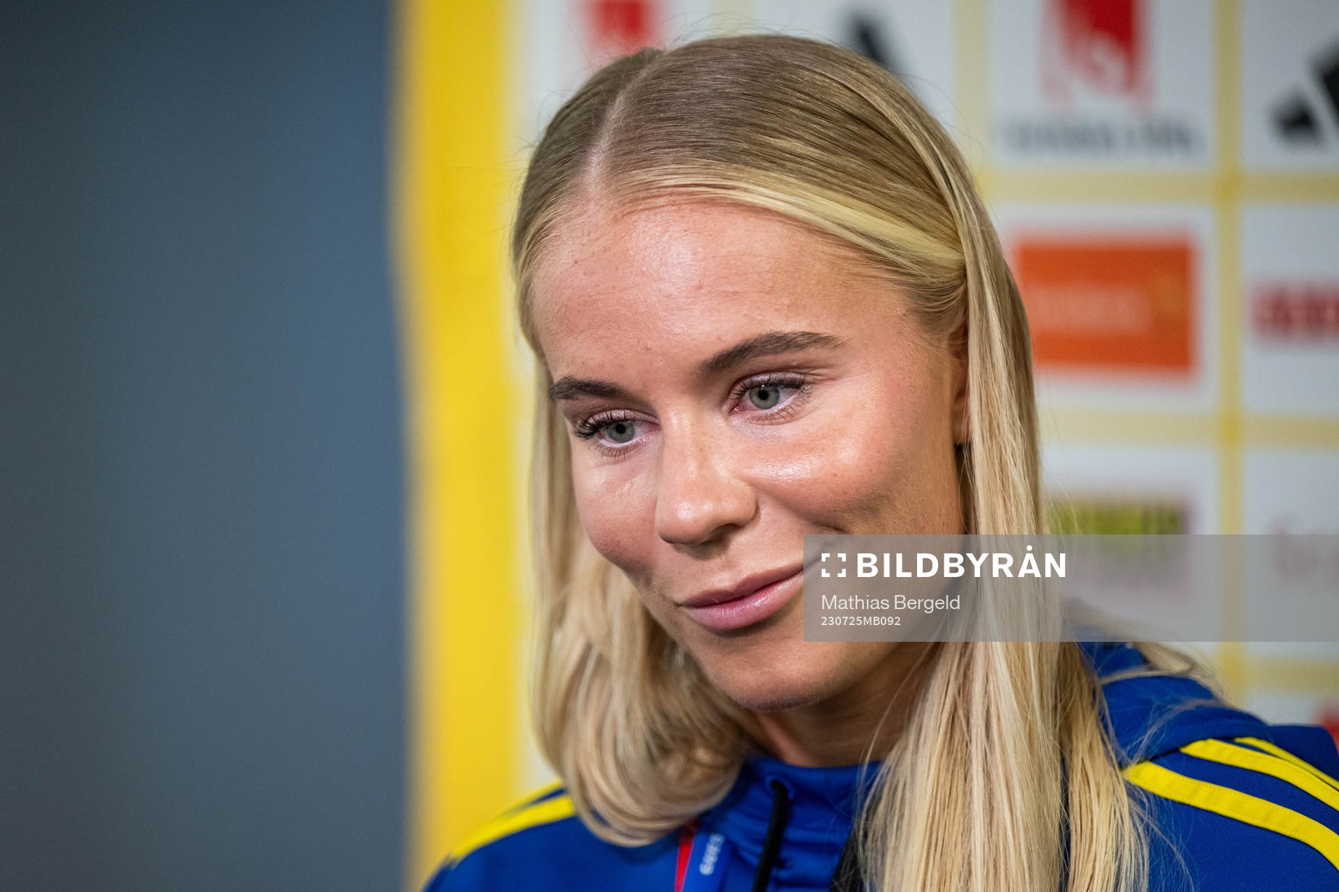 Stina Lennartsson of the Swedish women's football team at a