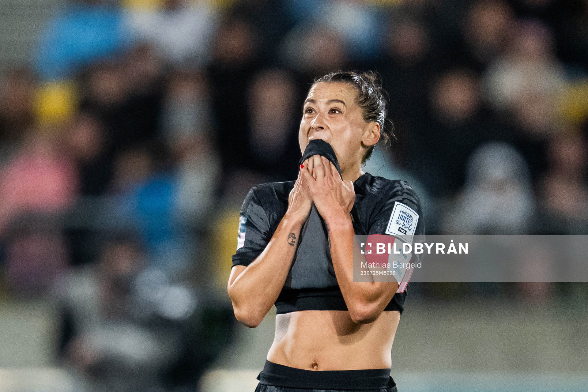 Ali Riley of New Zealand looks dejected