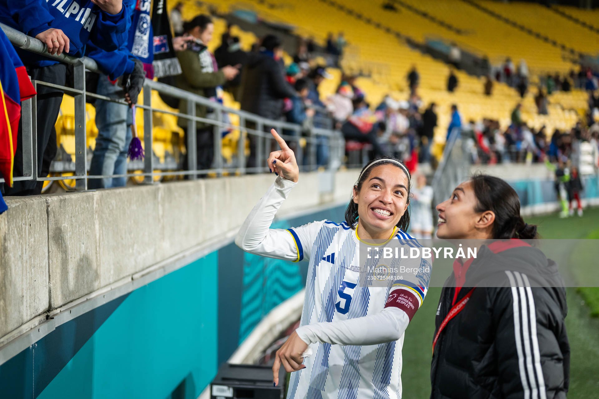 Hali Long of Philippines celebrates after the FIFA Women's World Cup match between New Zealand and Philippines on July 25, 2023 in Wellington.