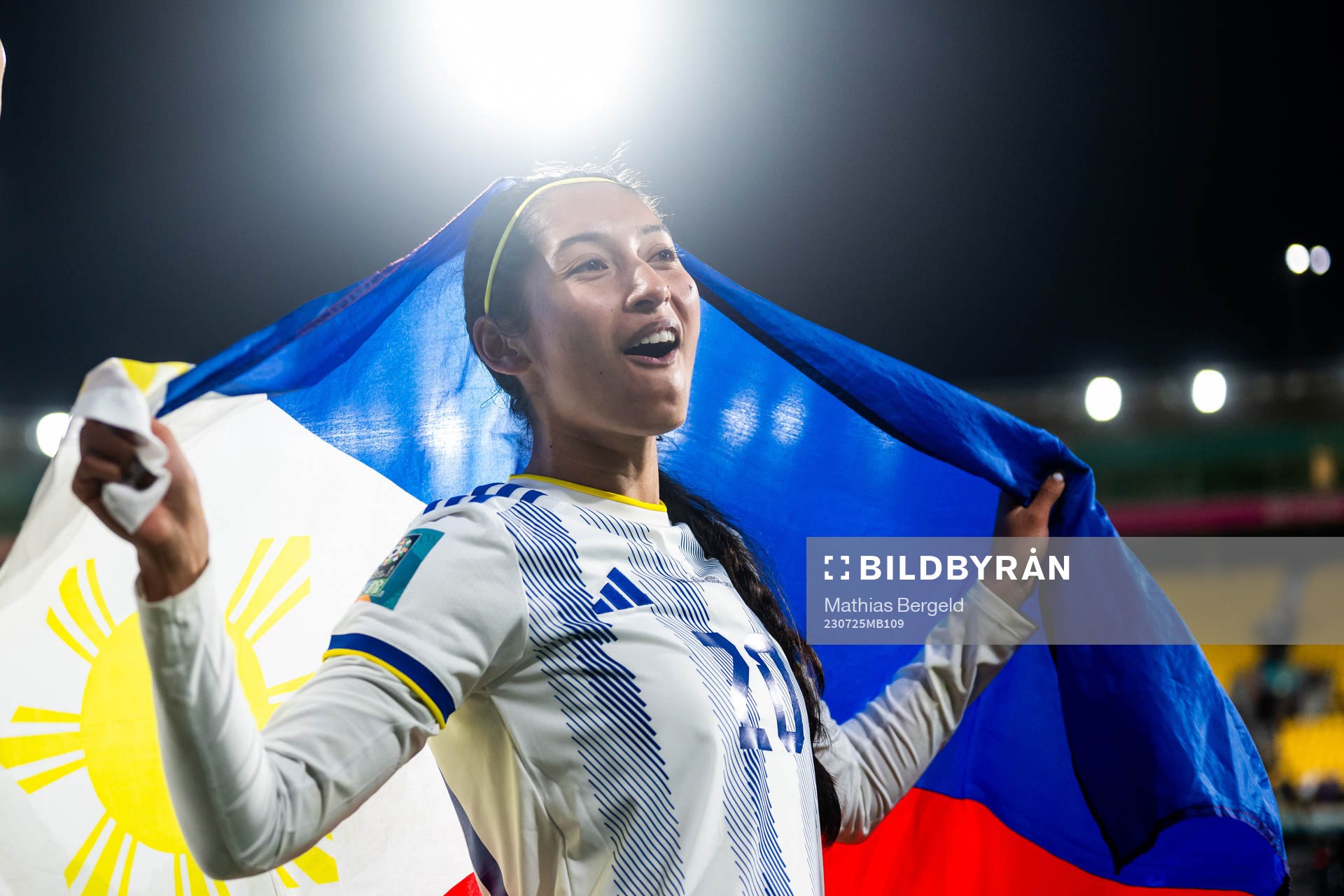 Quinley Quezada of Philippines celebrates after the FIFA Women's World Cup match between New Zealand and Philippines on July 25, 2023 in Wellington.
