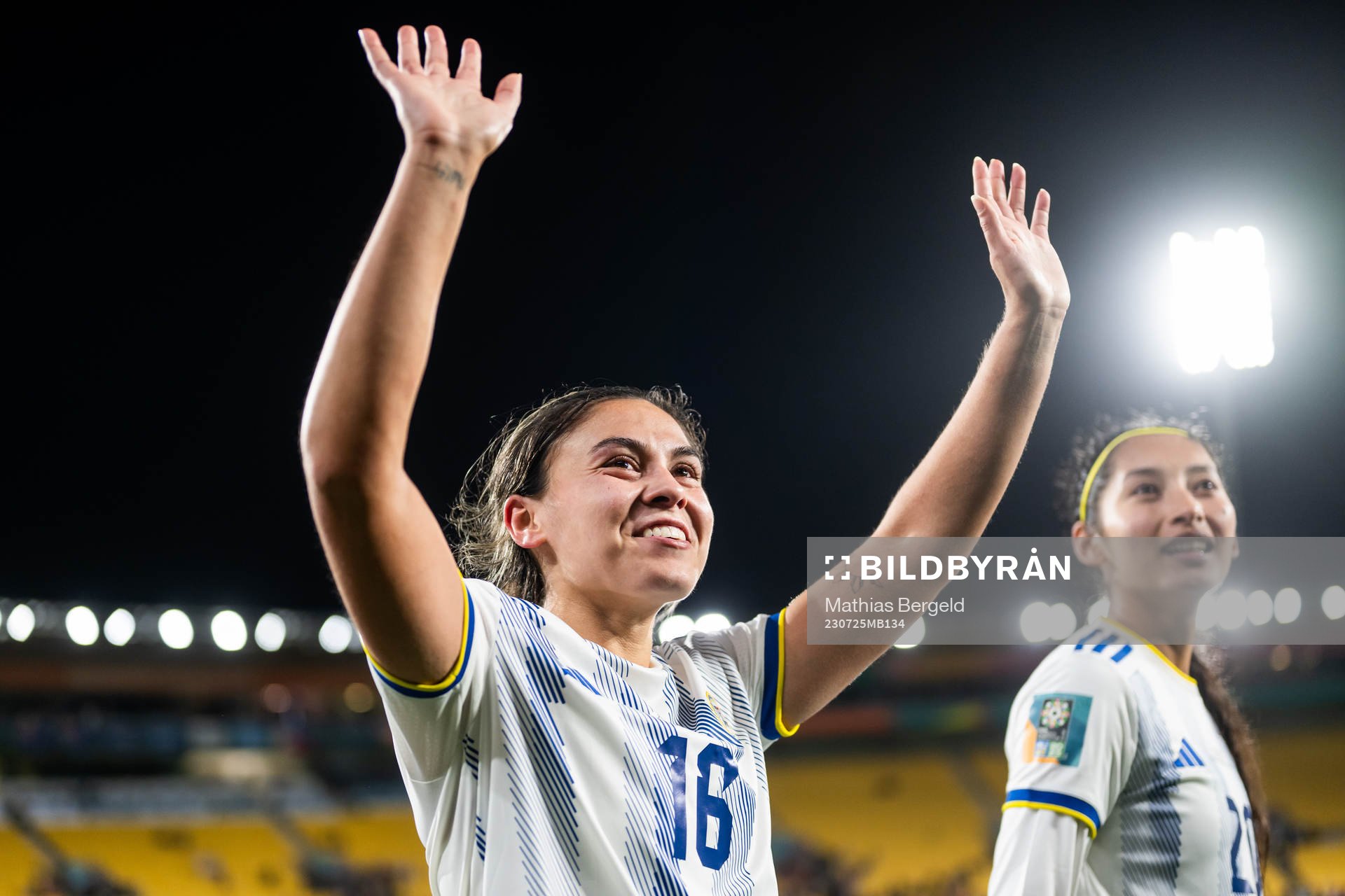 Sofia Harrison of Philippines celebrates