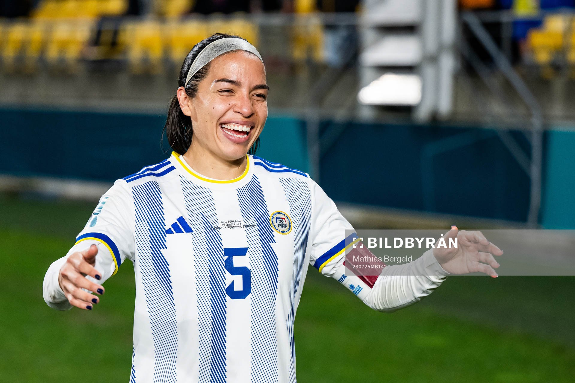 Hali Long of Philippines celebrates after the FIFA Women's World Cup match between New Zealand and Philippines on July 25, 2023 in Wellington.