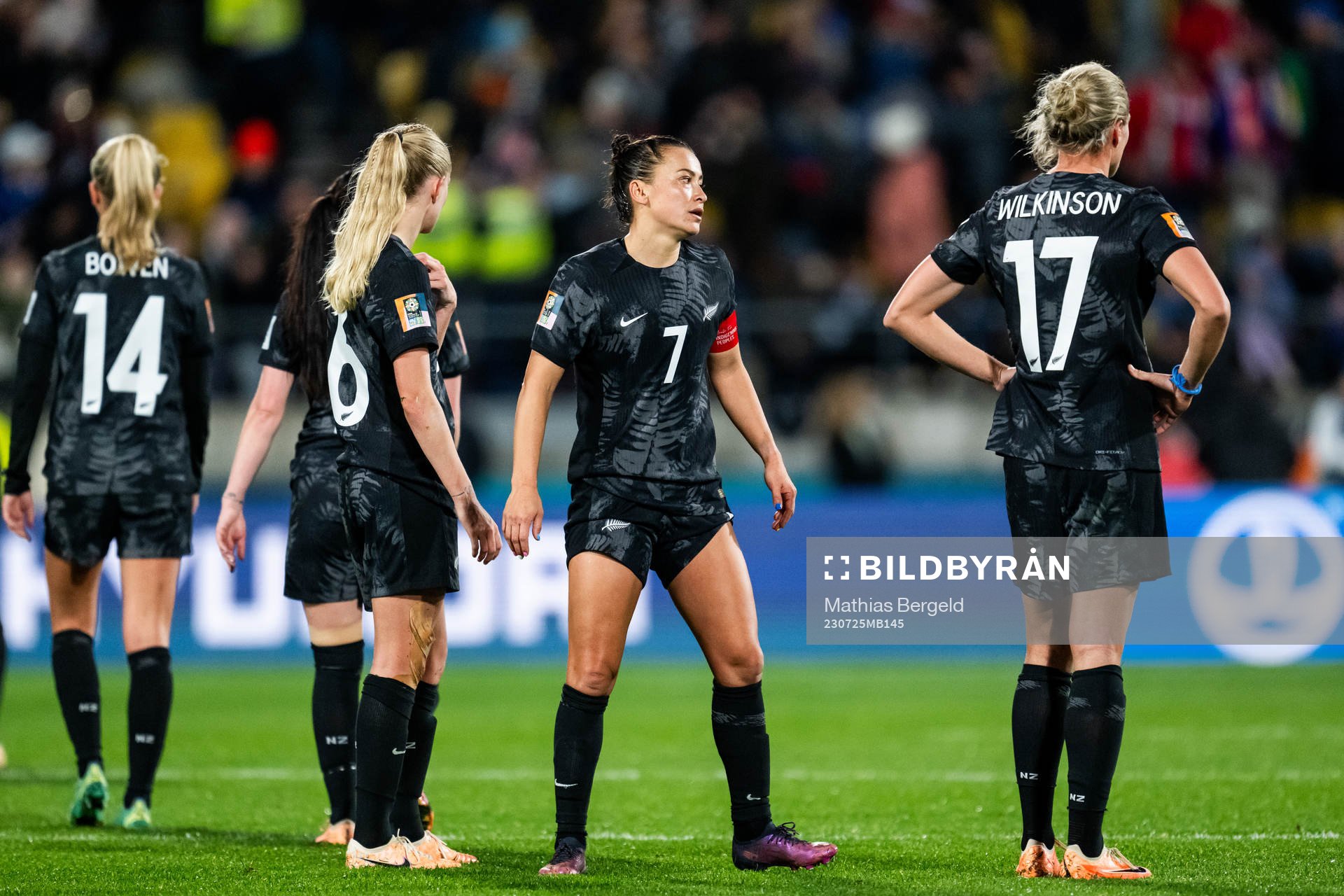 Jacqui Hand, Ali Riley and Hannah Wilkinson of New Zealand