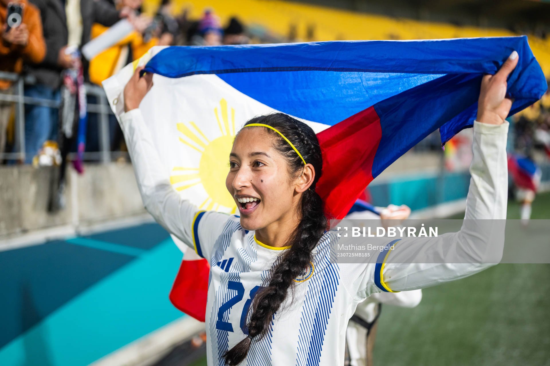 Quinley Quezada of Philippines celebrates after the FIFA Women's World Cup match between New Zealand and Philippines on July 25, 2023 in Wellington.