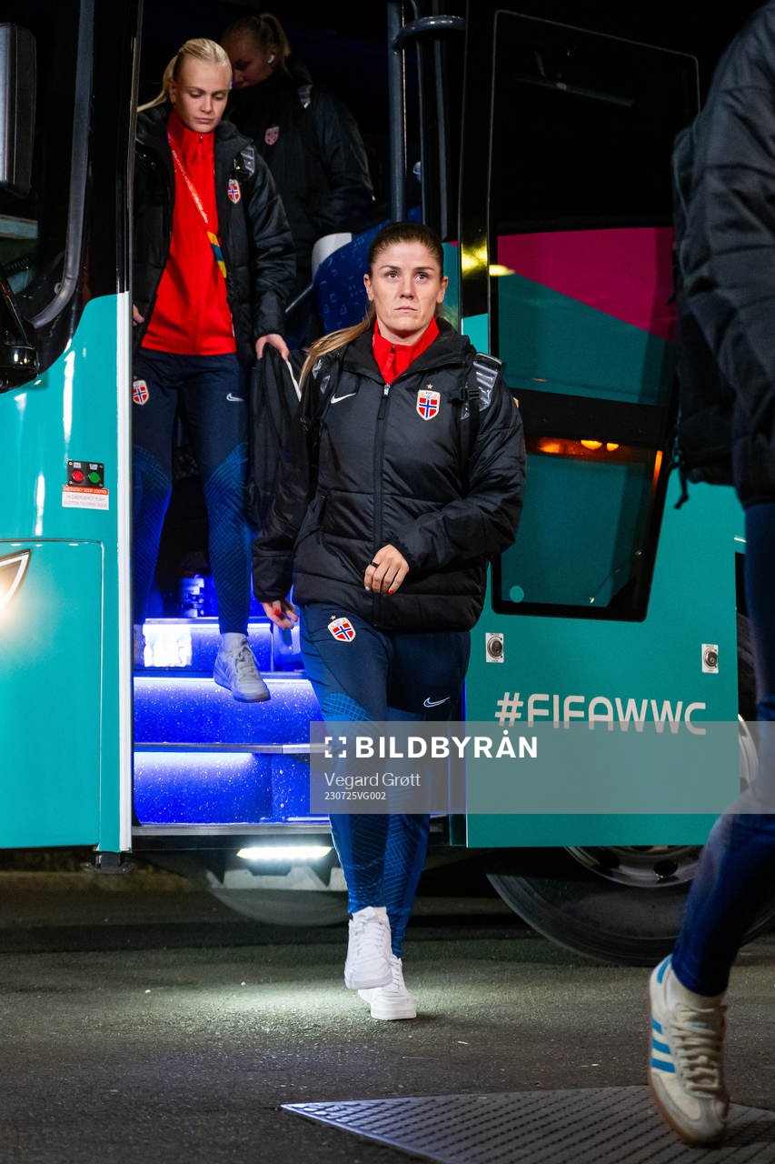 Maren Mjelde of Norway arrives