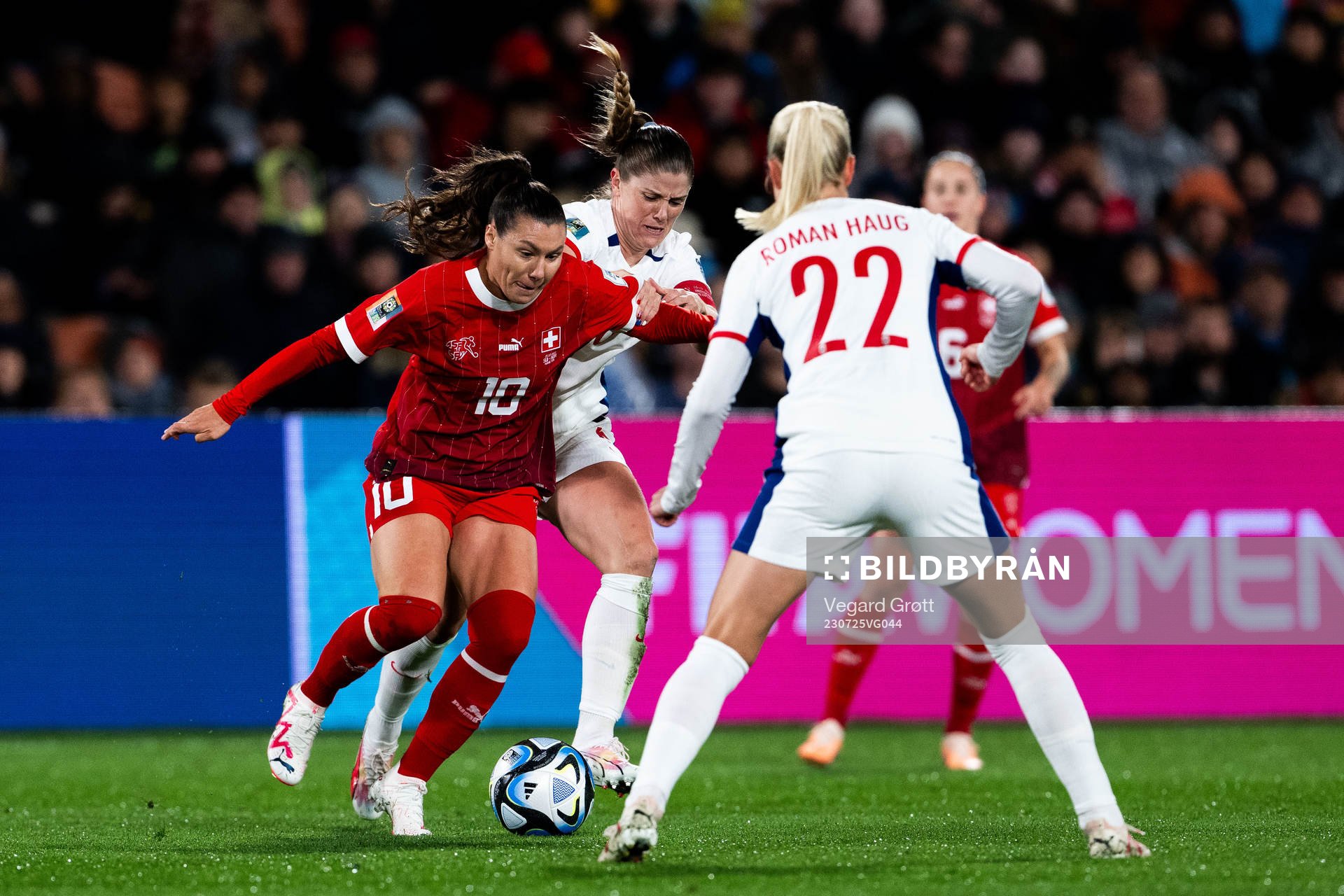 Ramona Bachmann of Switzerland and Maren Mjelde of Norway