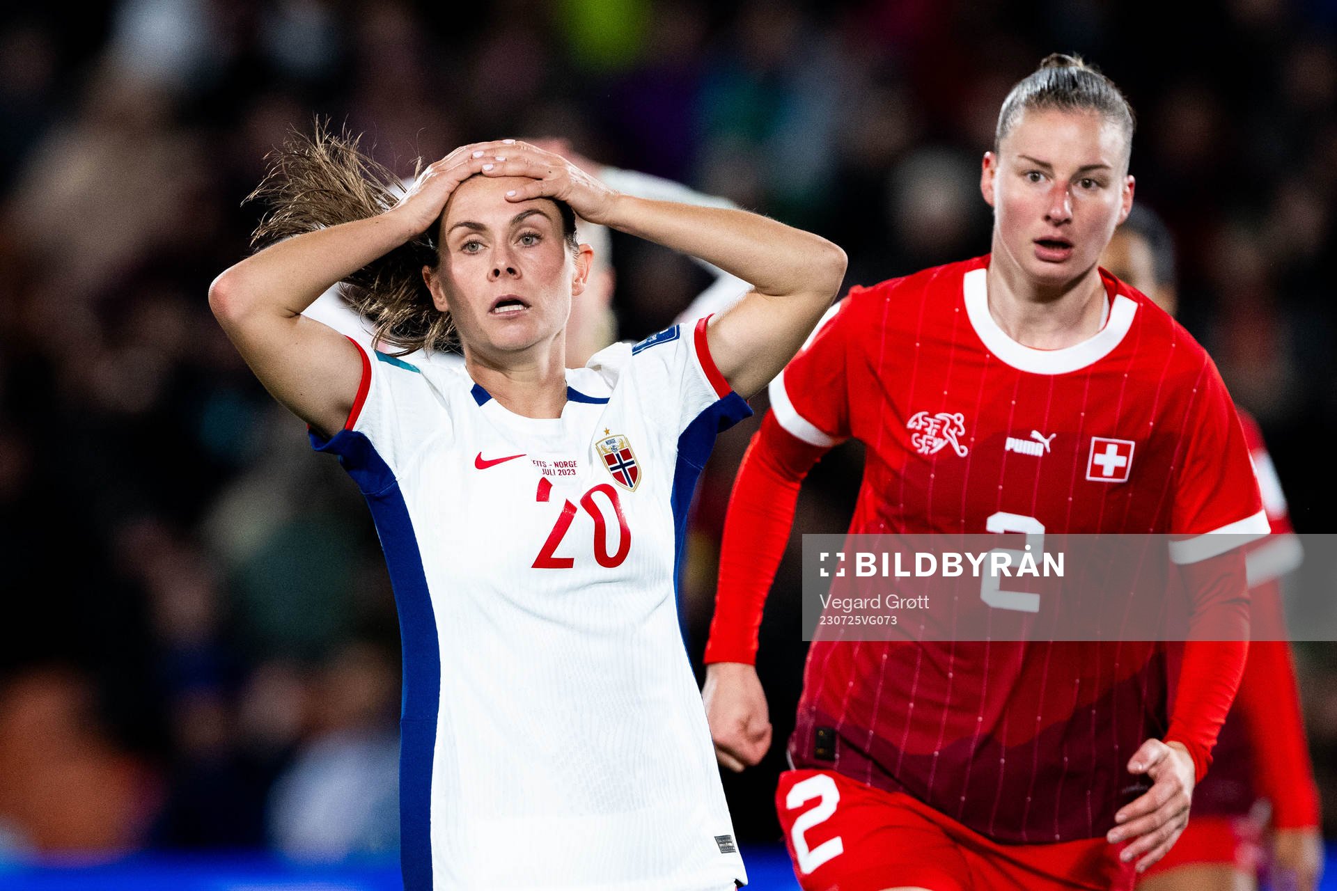 Emilie Bosshard Haavi of Norway reacts