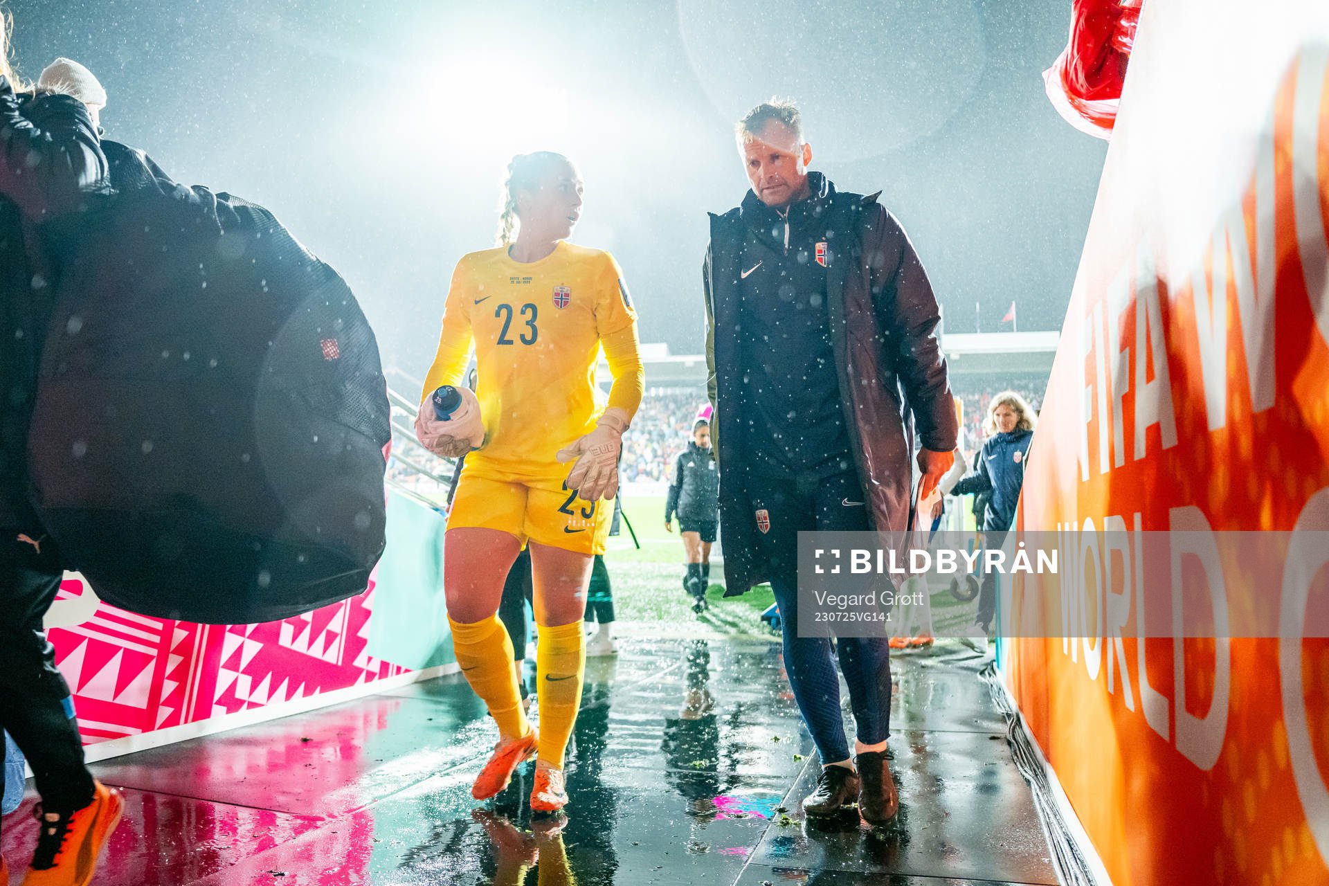 Goalkeeper Aurora Mikalsen and Jon Knudsen, goalkeeper