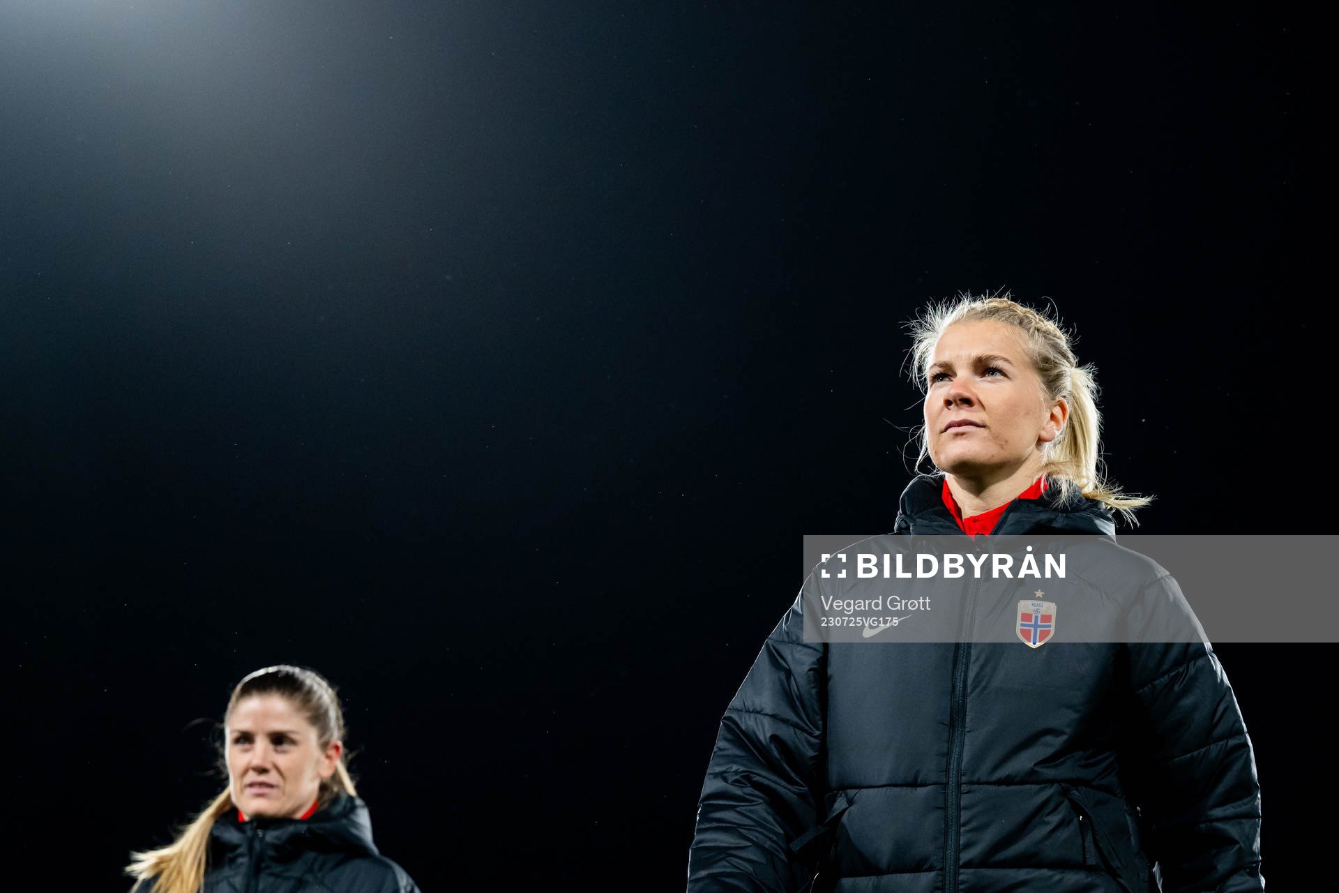 Ada Hegerberg and Maren Mjelde of Norway