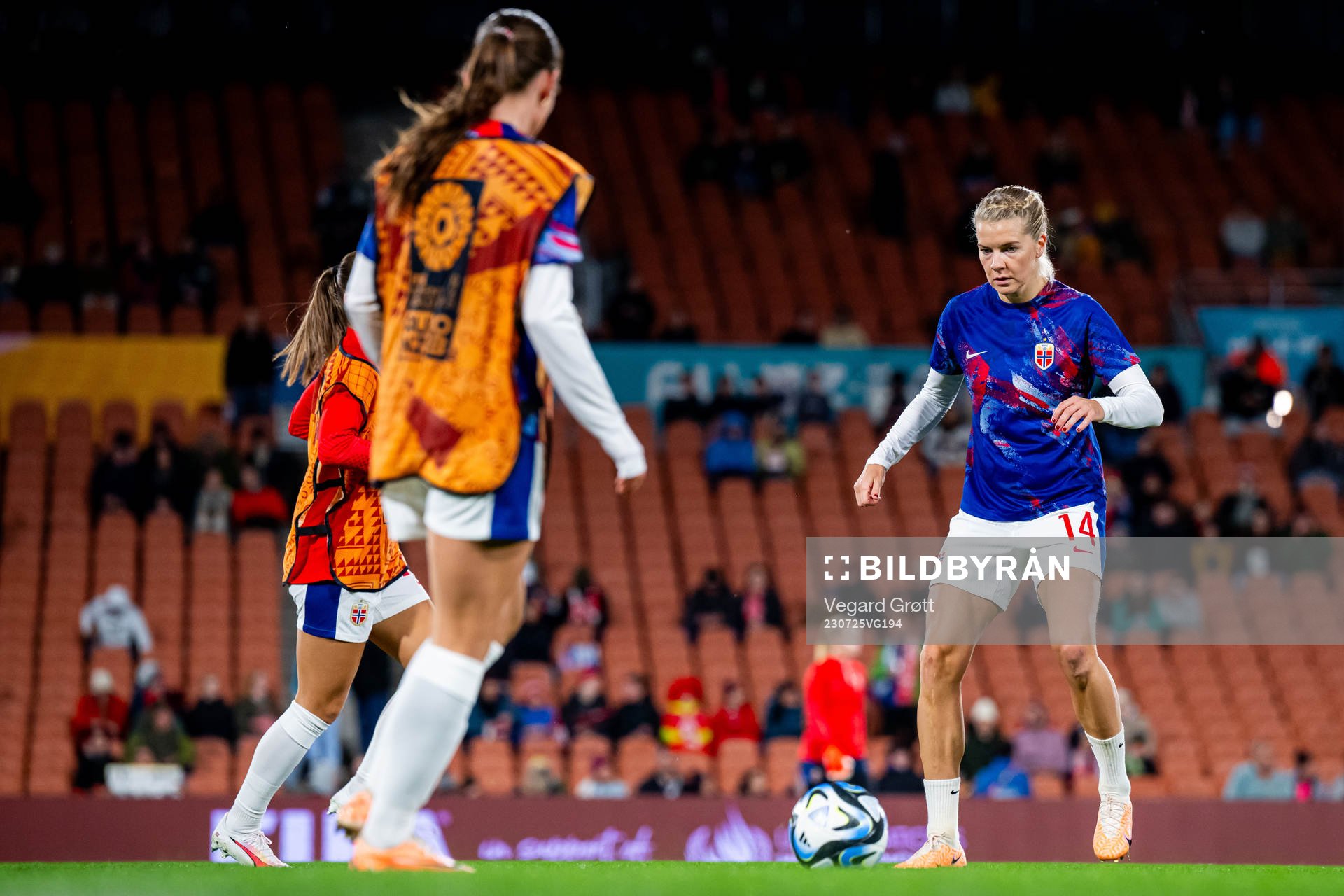 Ada Hegerberg of Norway warms up