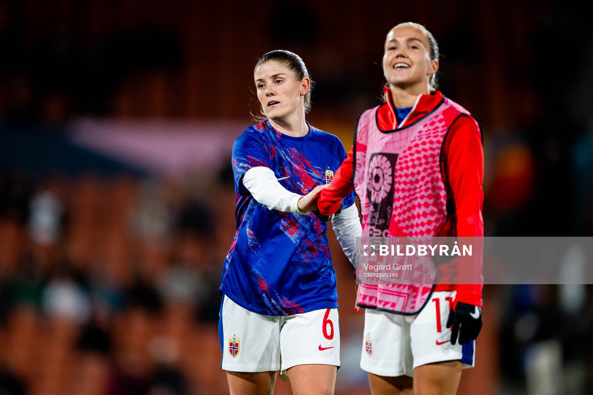 Maren Mjelde and Guro Reiten of Norway