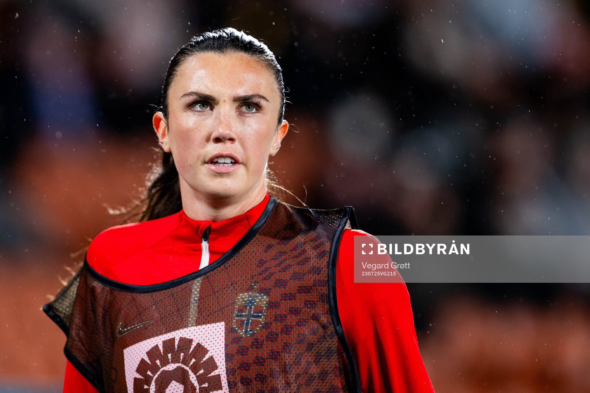 Ingrid Syrstad Engen of Norway warms up