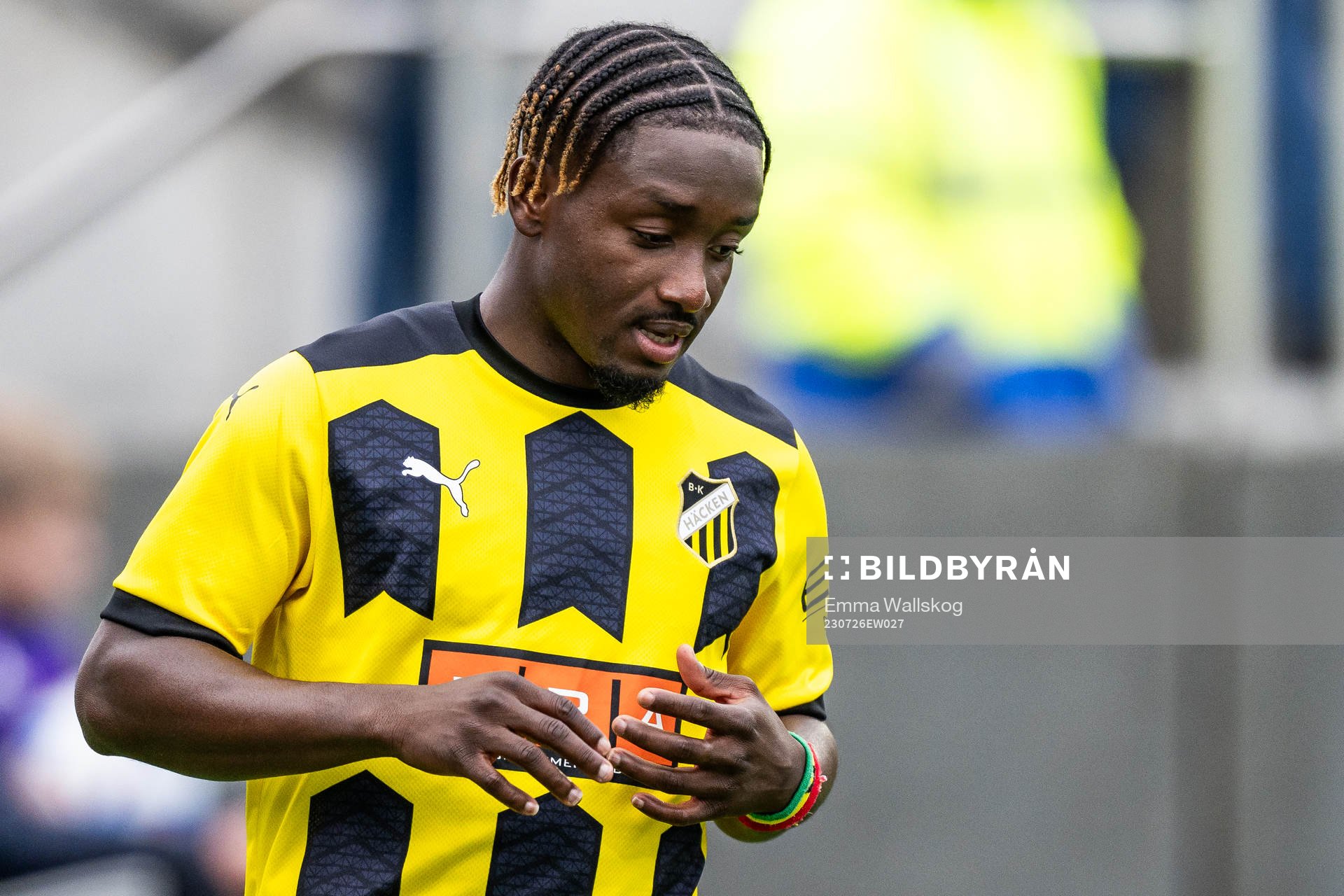 Ibrahim Sadiq of BK Häcken looks dejected
