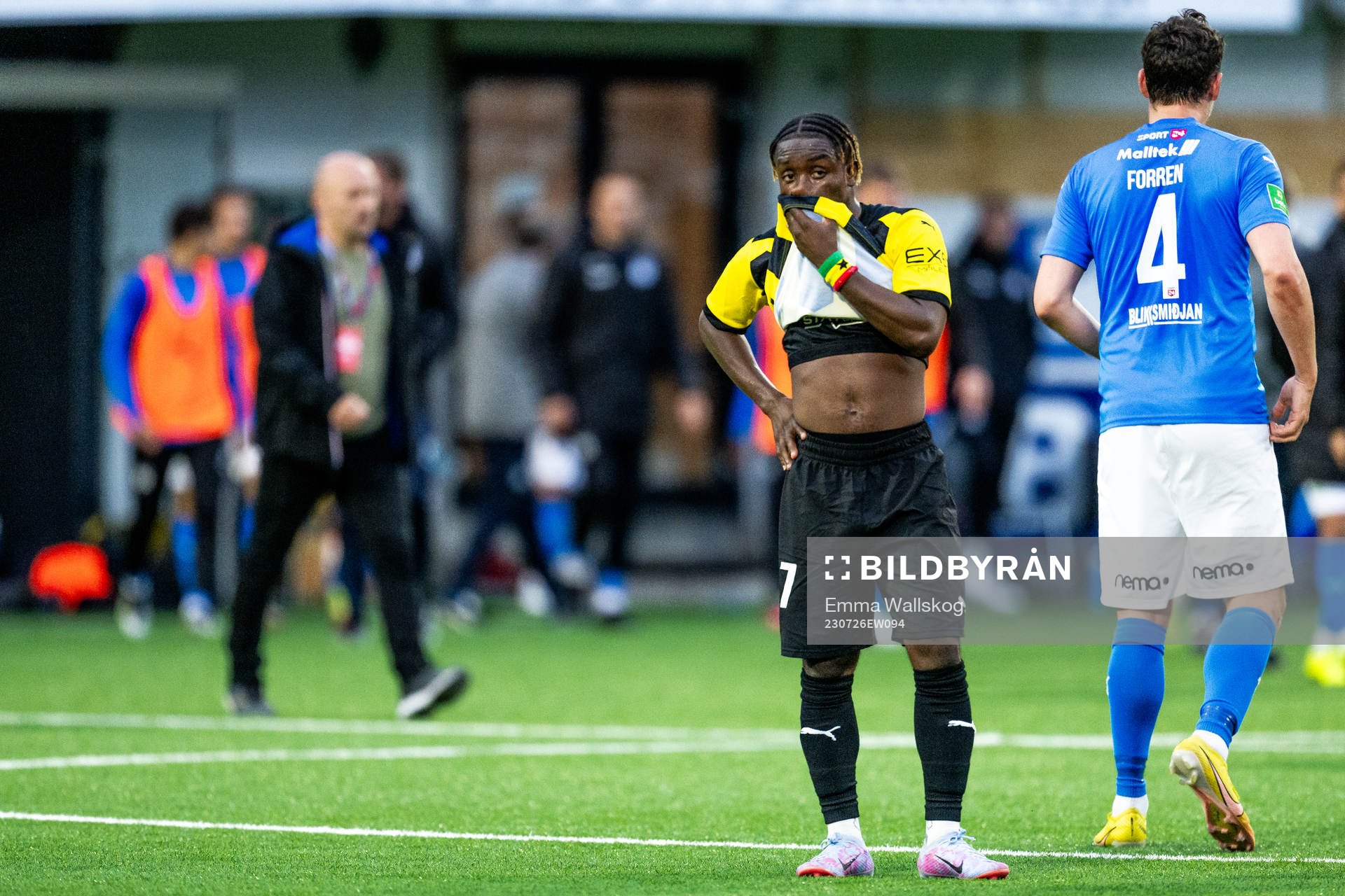 Ibrahim Sadiq of BK Häcken looks dejected