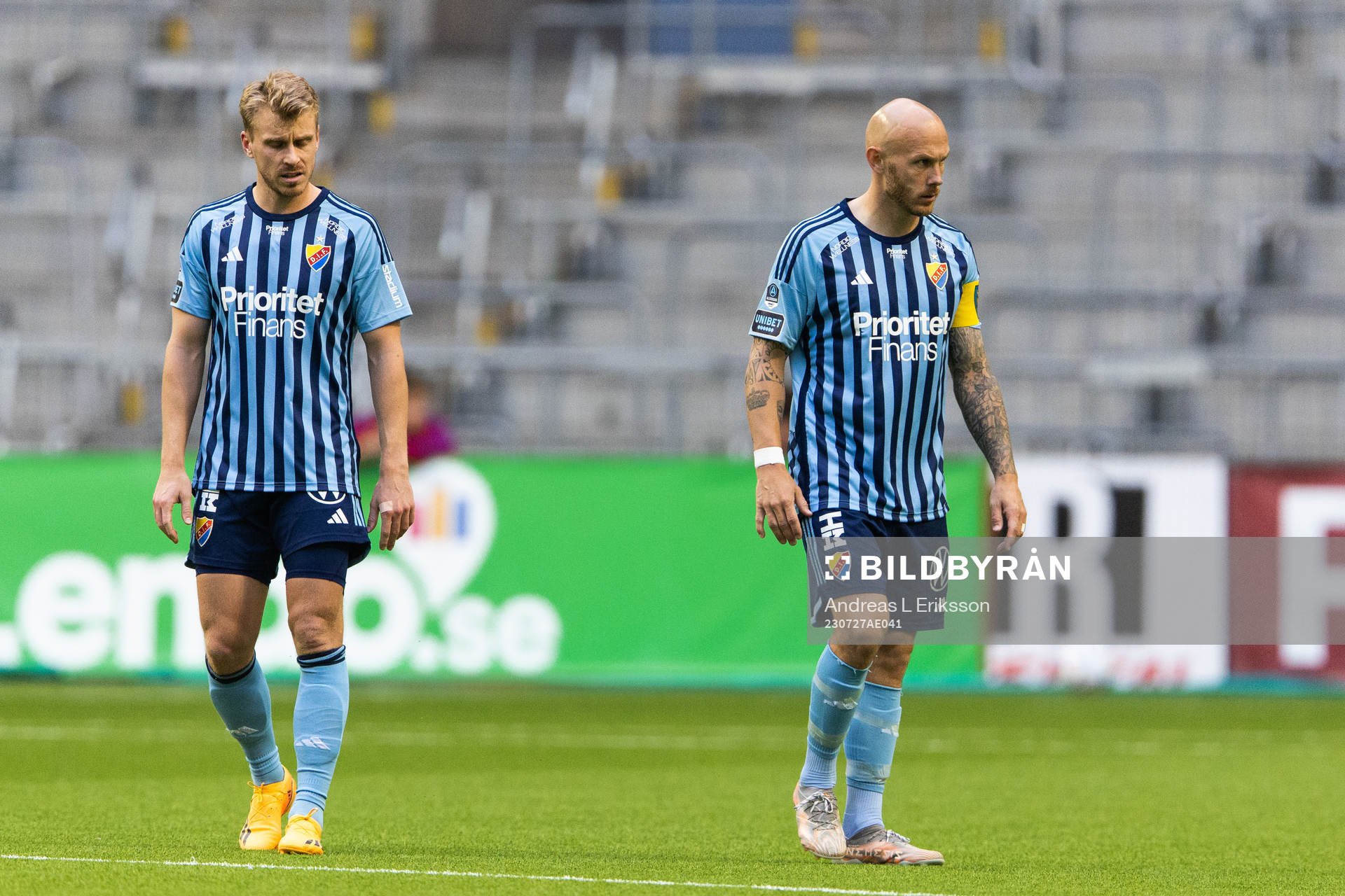 Rasmus Schuller and Magnus Eriksson of Djurgården looks
