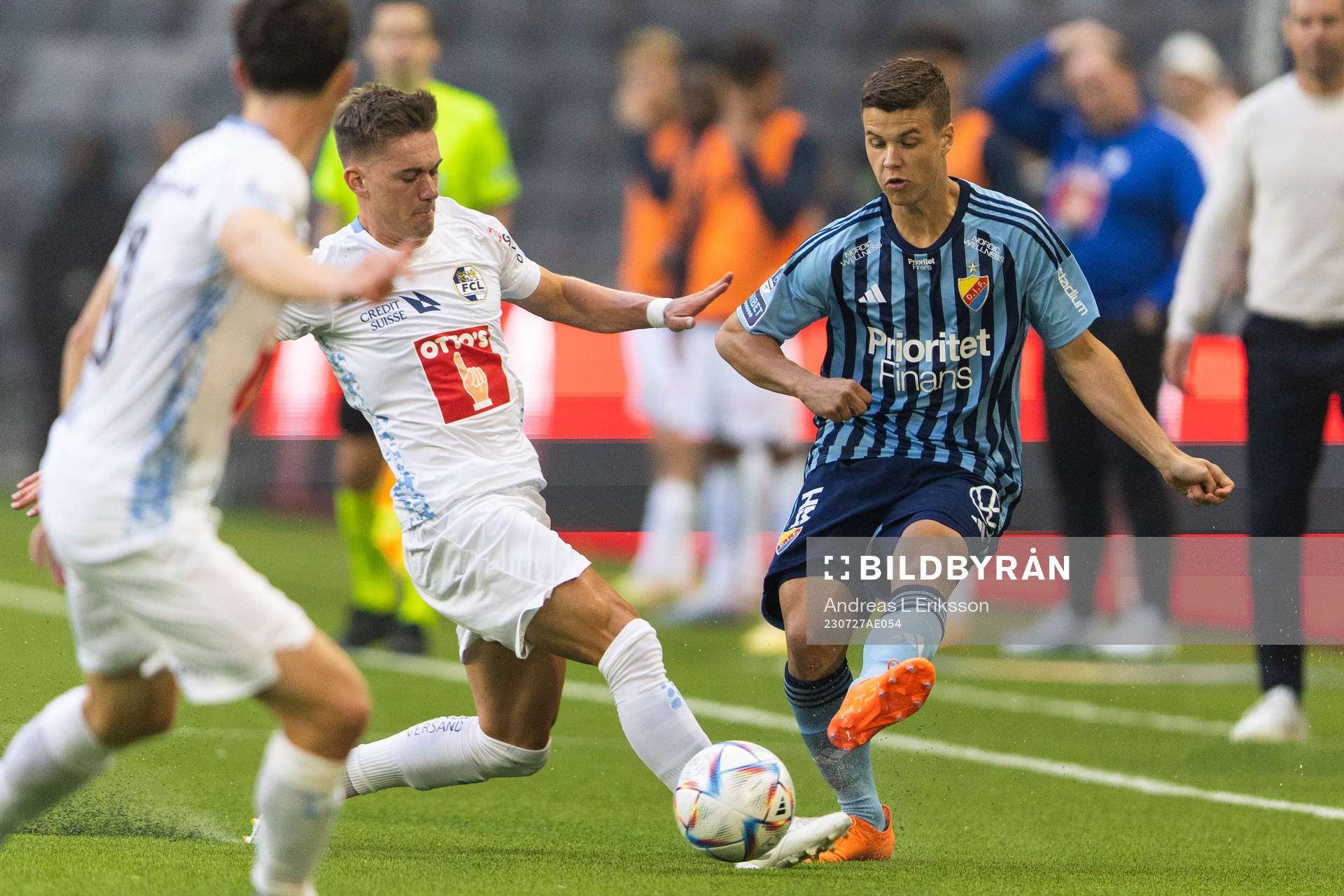 Dario Ulrich of Luzern and Samuel Dahl of of Djurgården