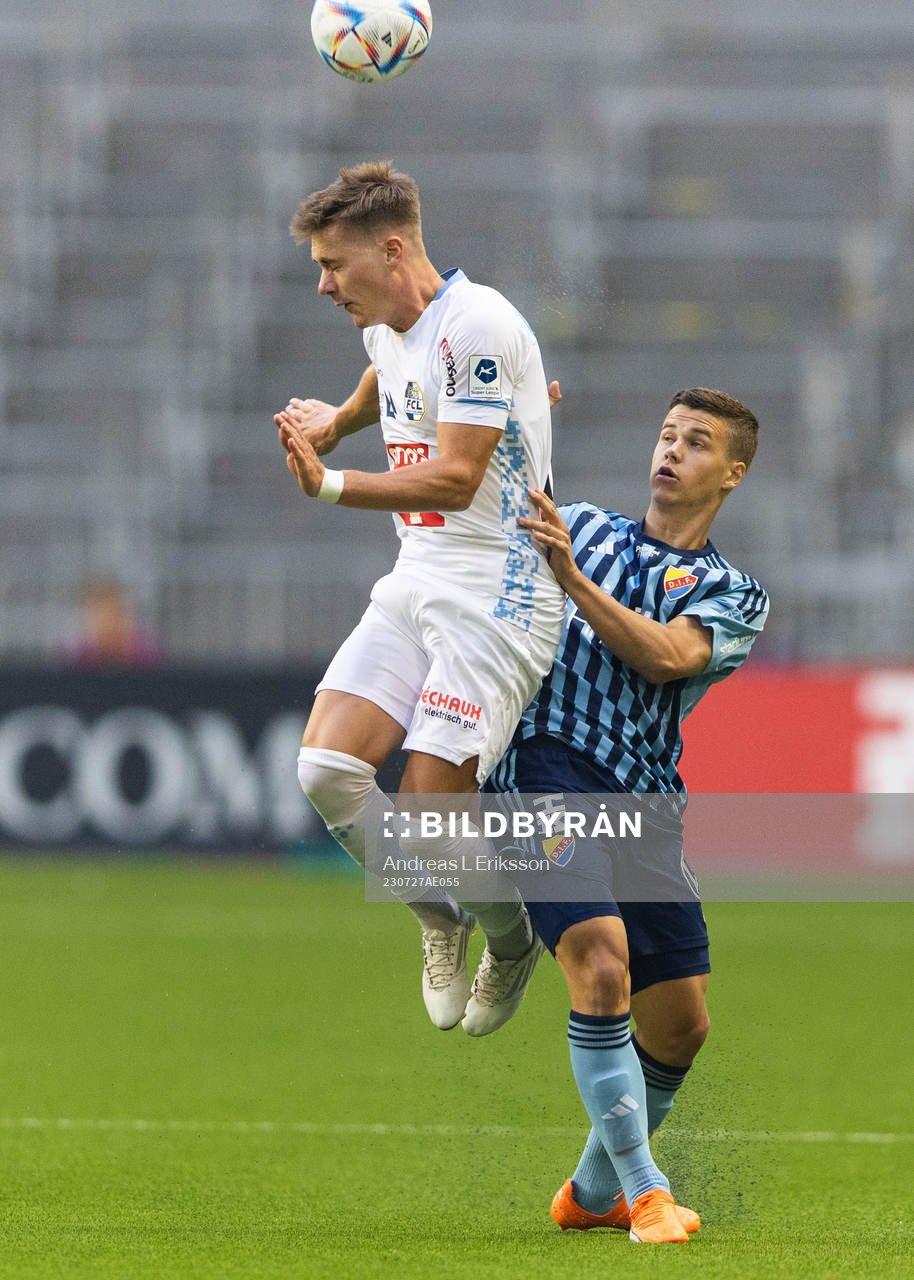 Dario Ulrich of Luzern and Samuel Dahl of of Djurgården