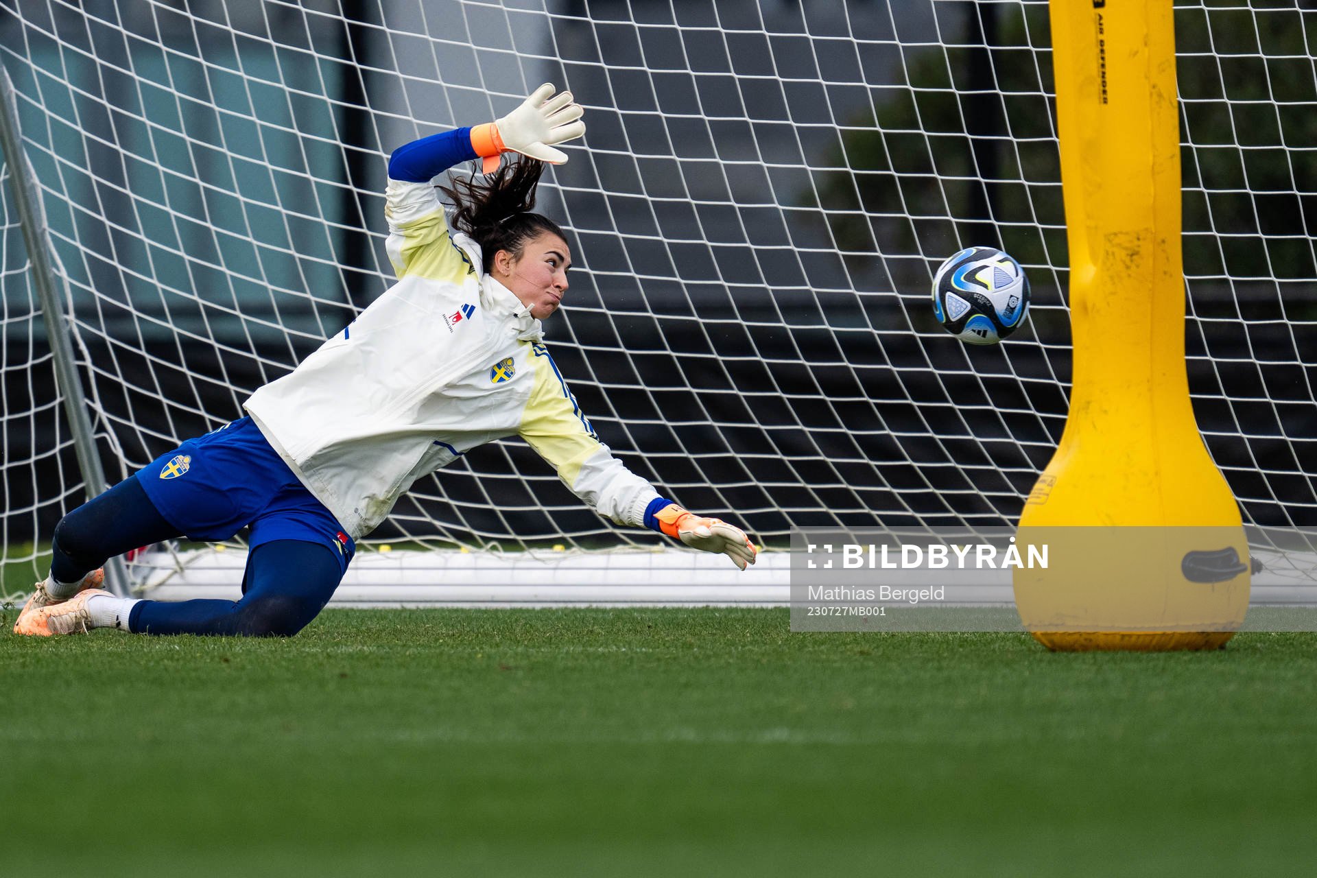 Goalkeeper Zecira Musovic of the Swedish women's national