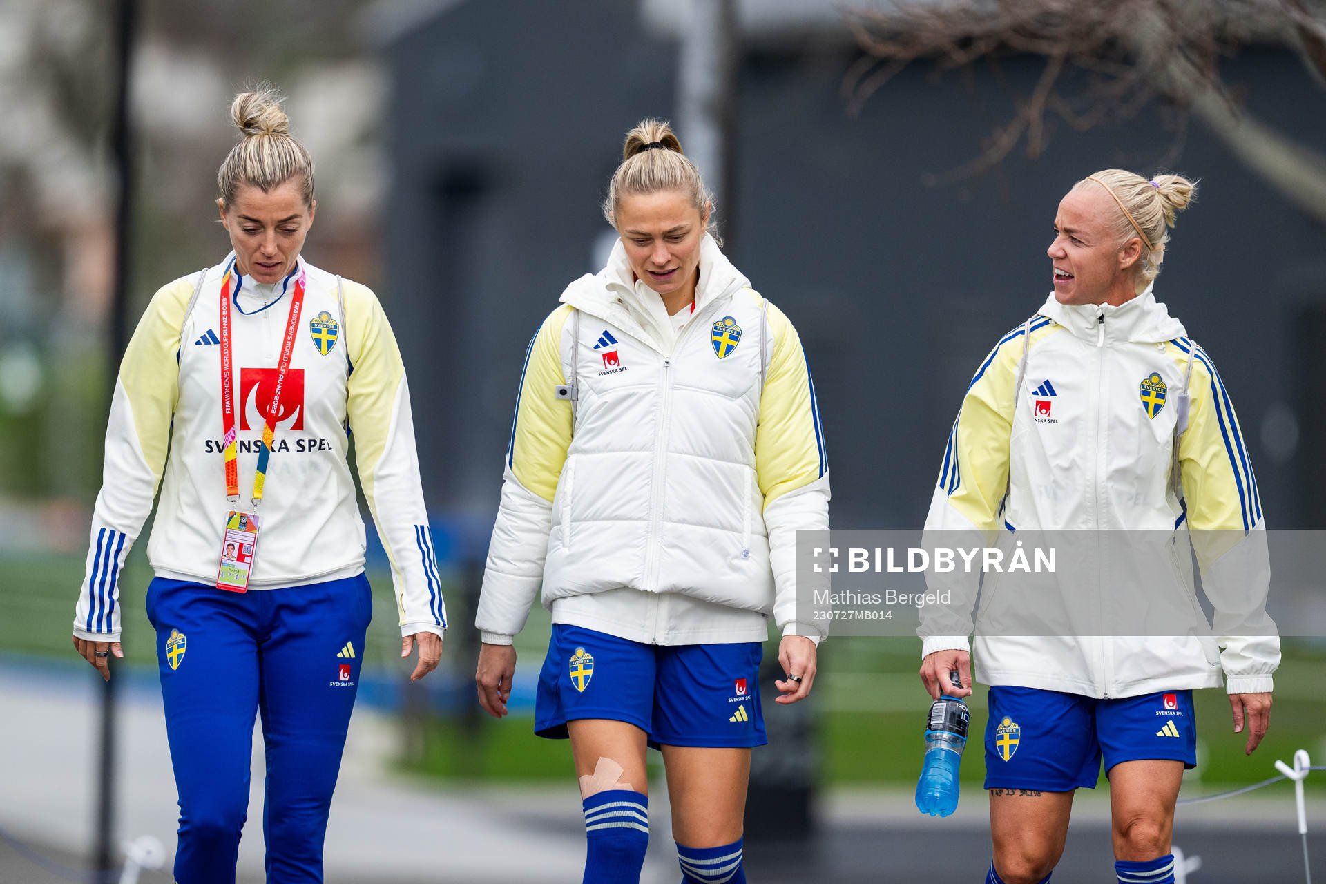Amanda Ilestedt, Fridolina Rolfö and Caroline Seger of the