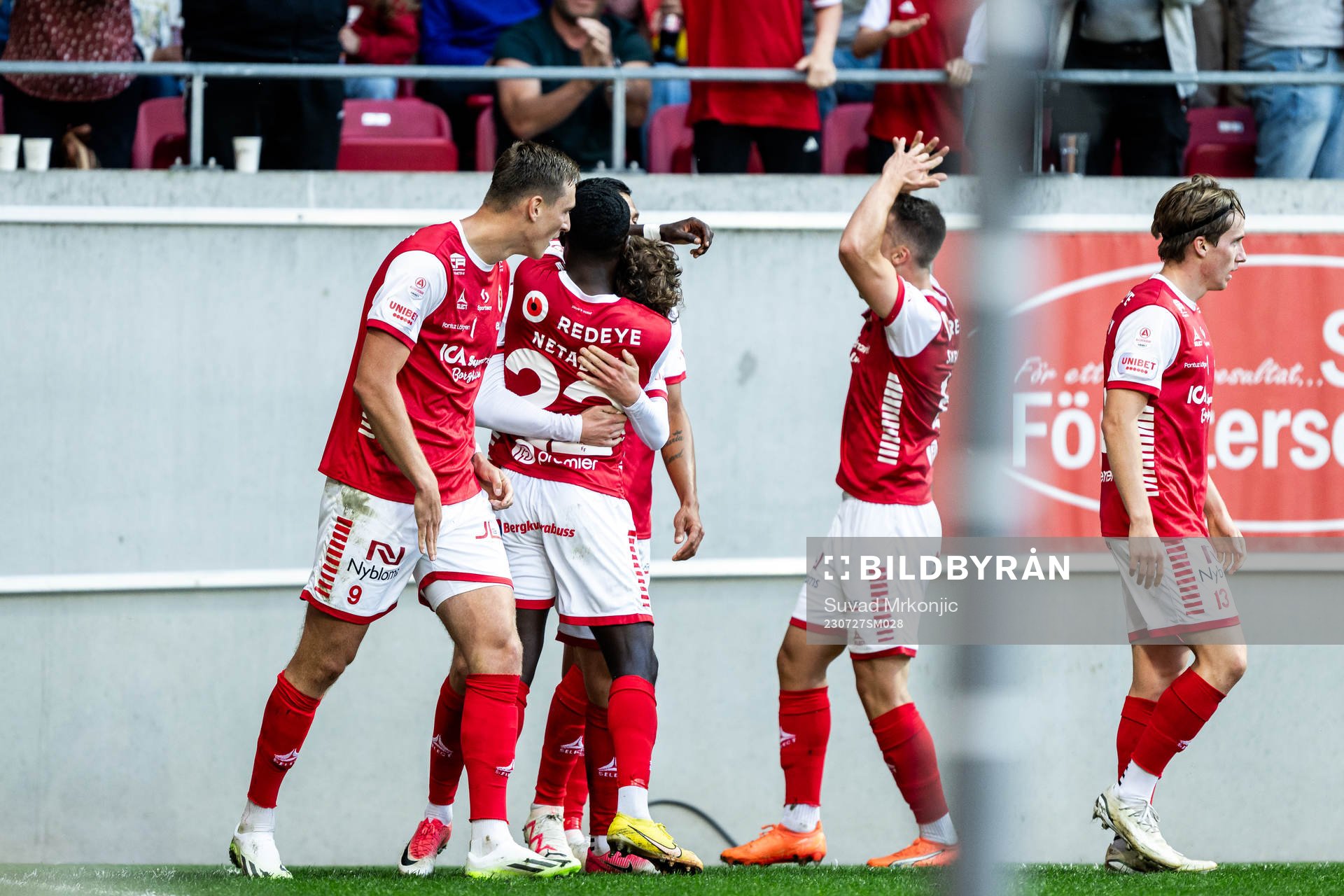 Jacob Trenskow of Kalmar celebrates with team