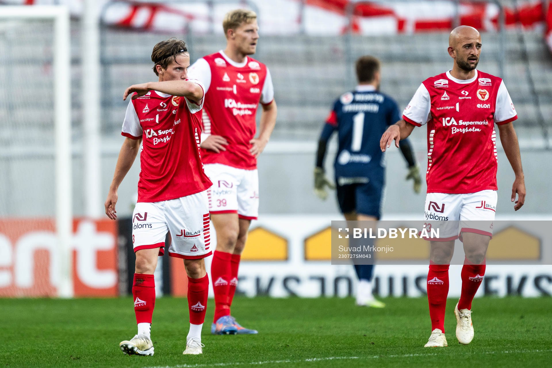 Johan Karlsson, Lars Saetra and Robert Gojani of Kalmar