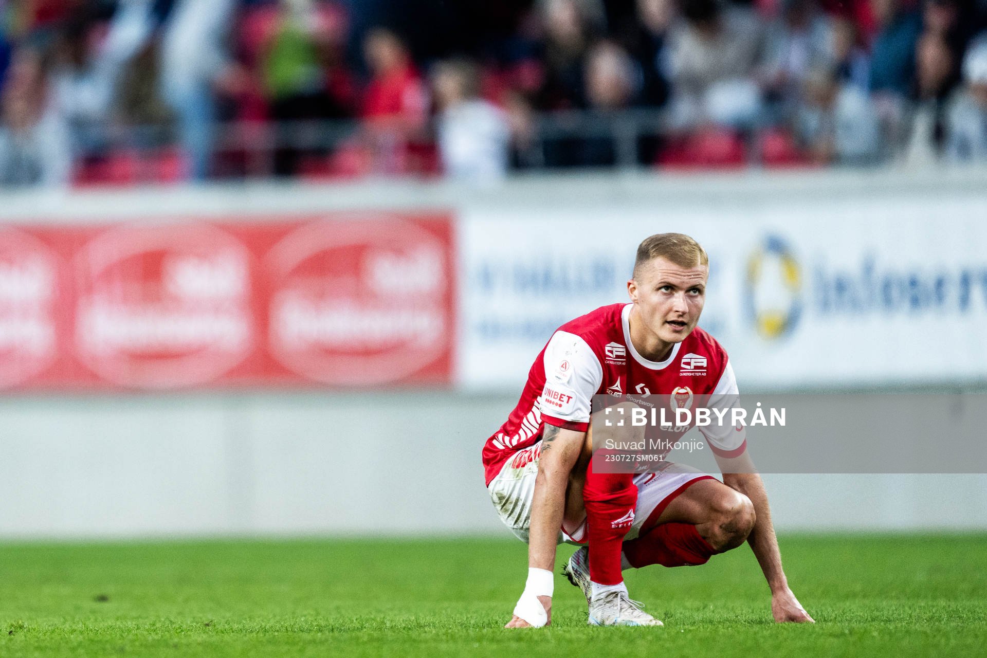 David Kristjan Olafsson of Kalmar looks dejected