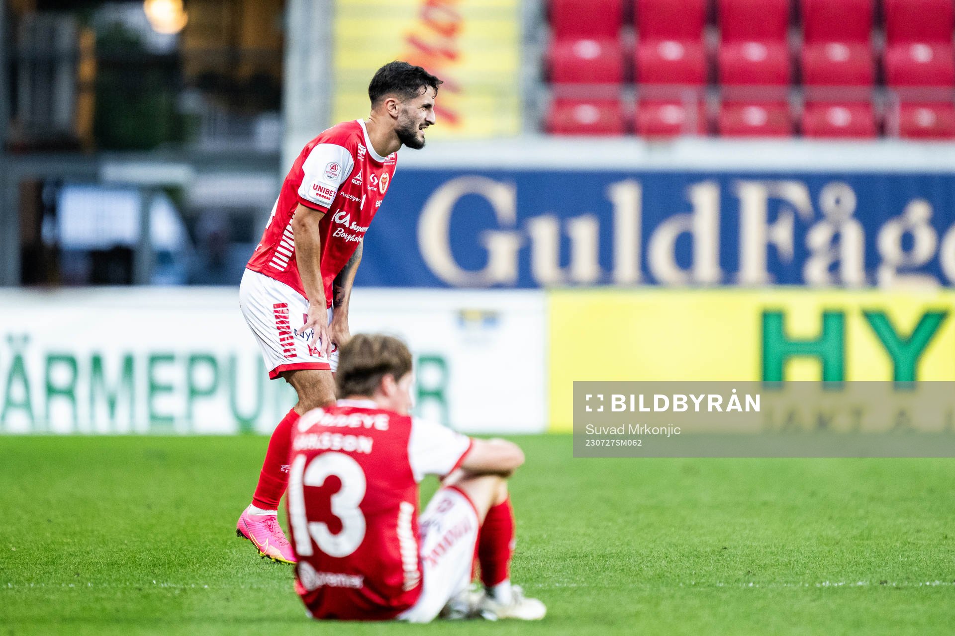 Noah Shamoun and Johan Karlsson of Kalmar looks dejected