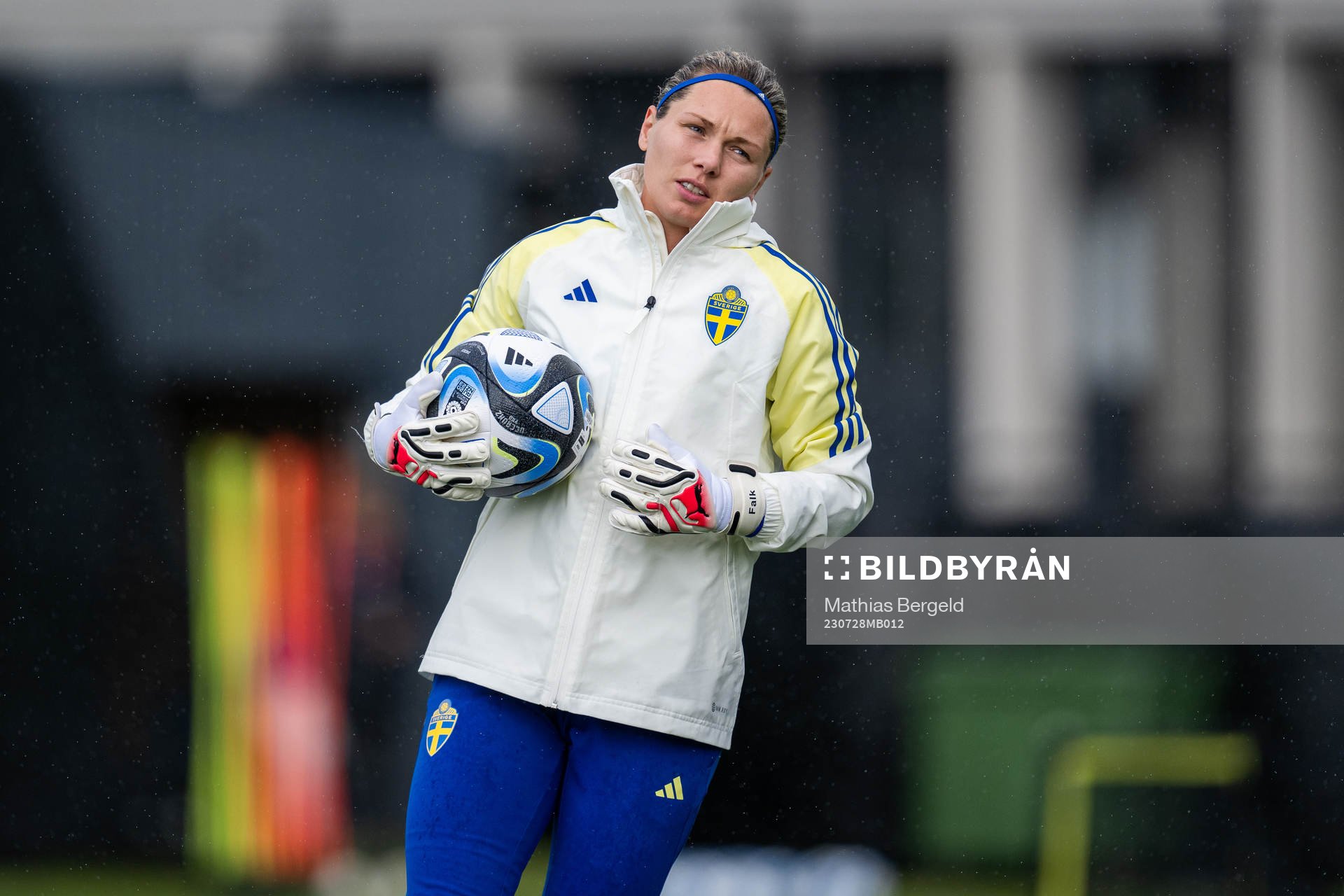 Goalkeeper Jennifer Falk of the Swedish women's national