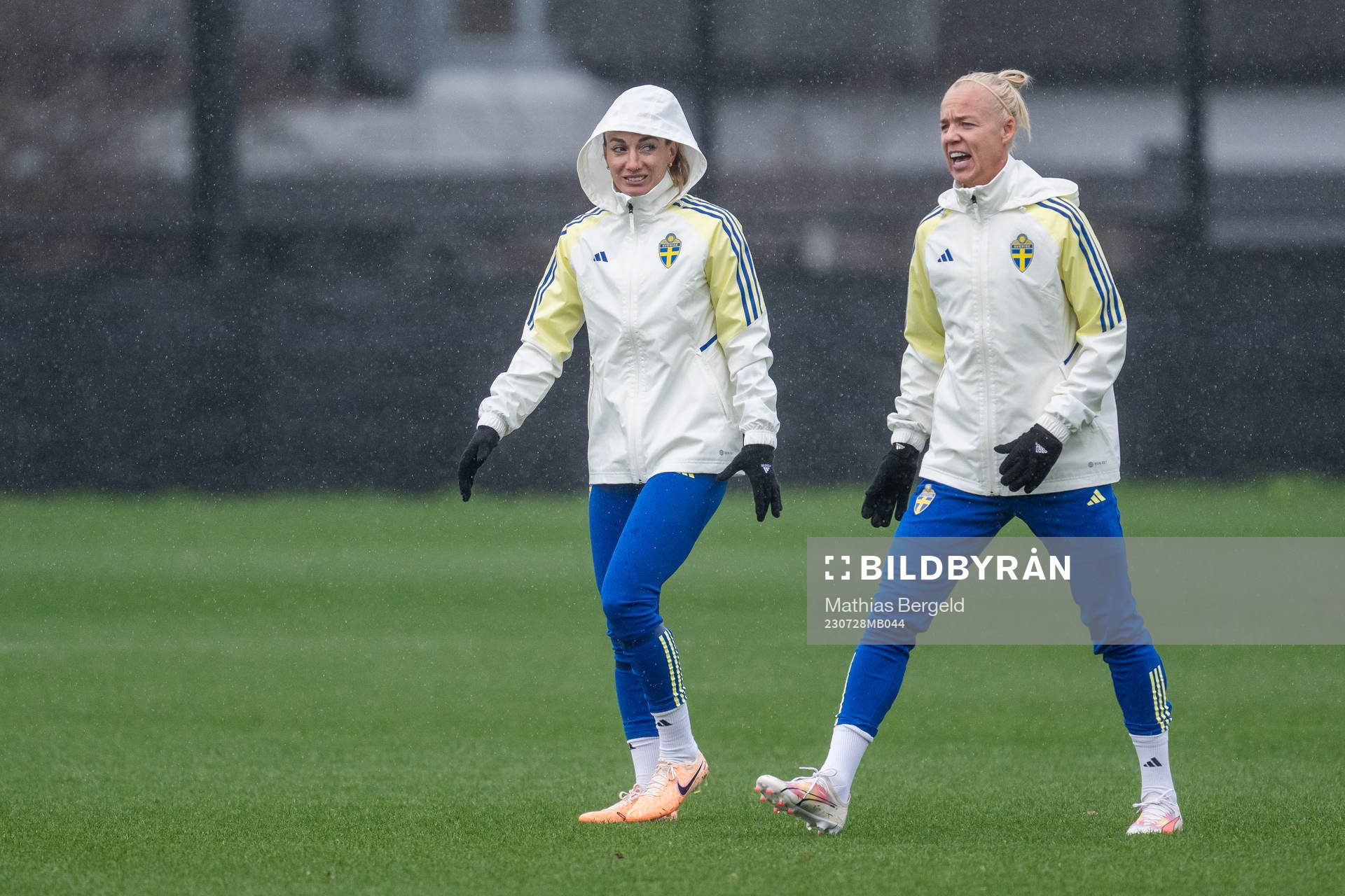 Kosovare Asllani and Caroline Seger of the Swedish women's