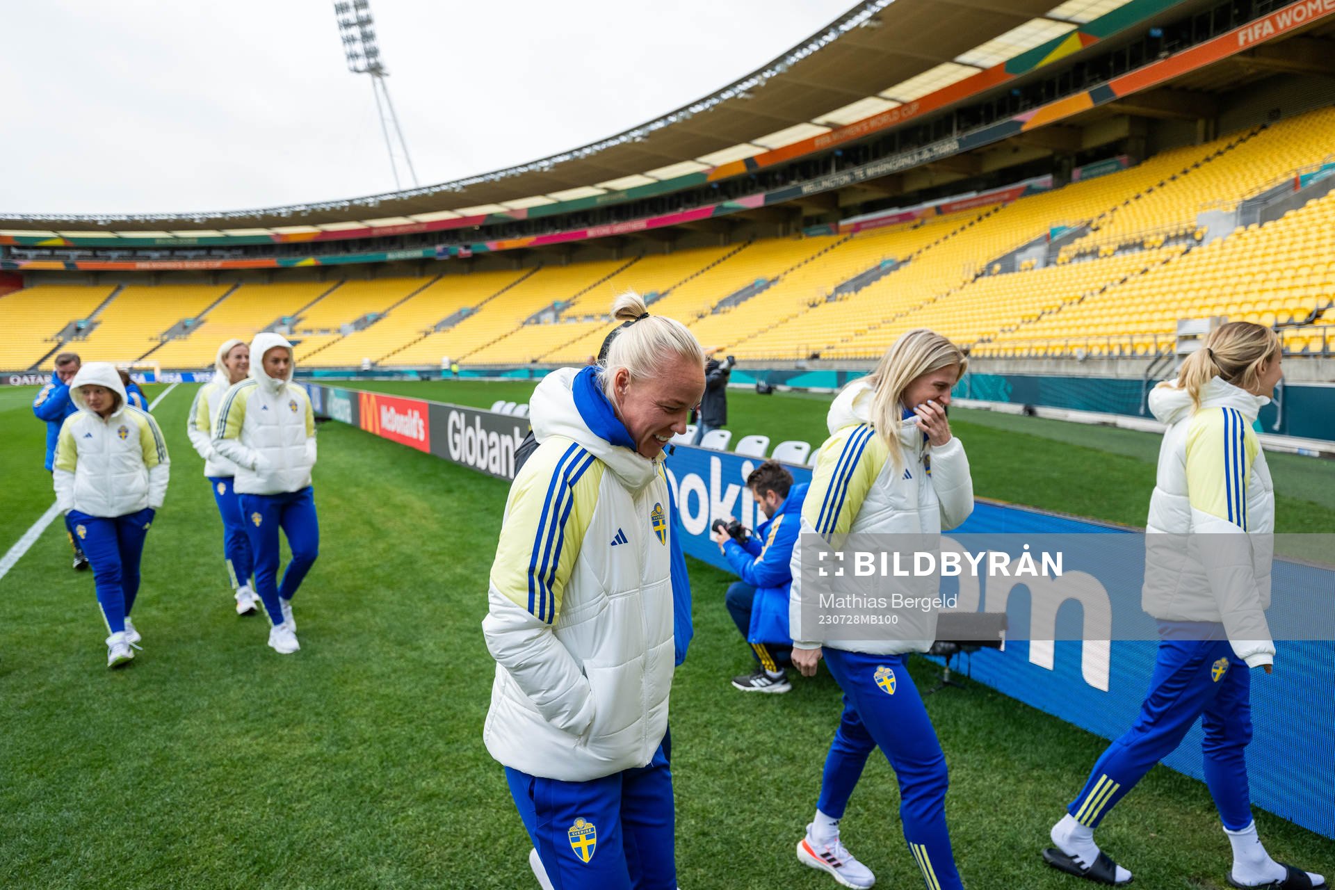 Caroline Seger and Sofia Jakobsson of the Swedish women’s
