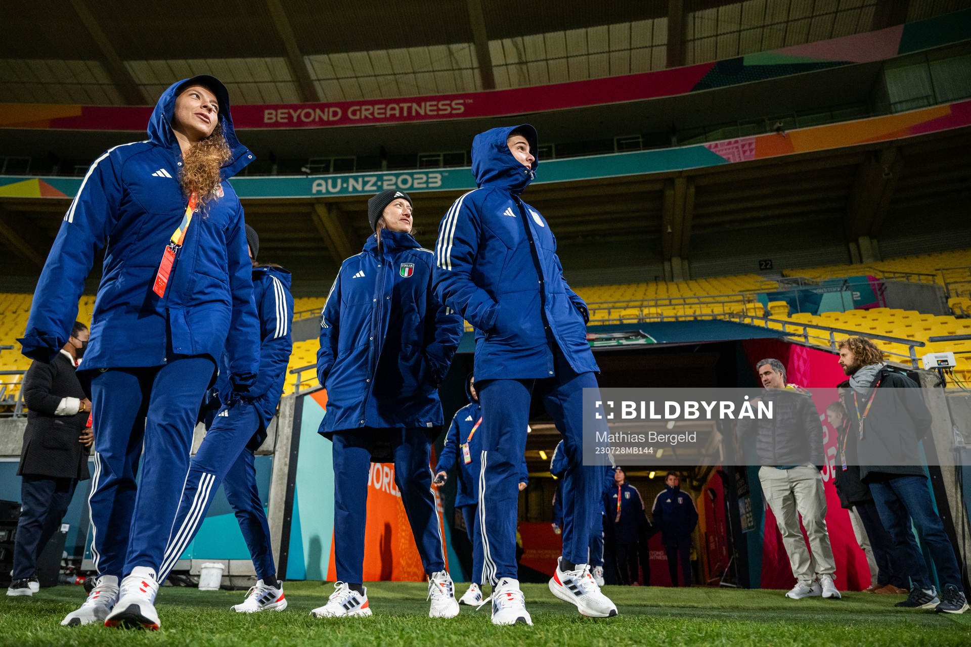 Players of the Italian women's national football team at a