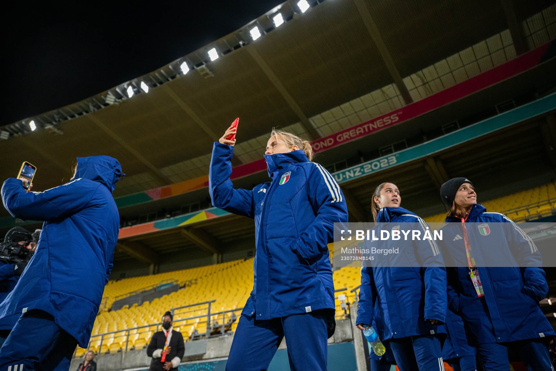 Players of the Italian women's national football team at a