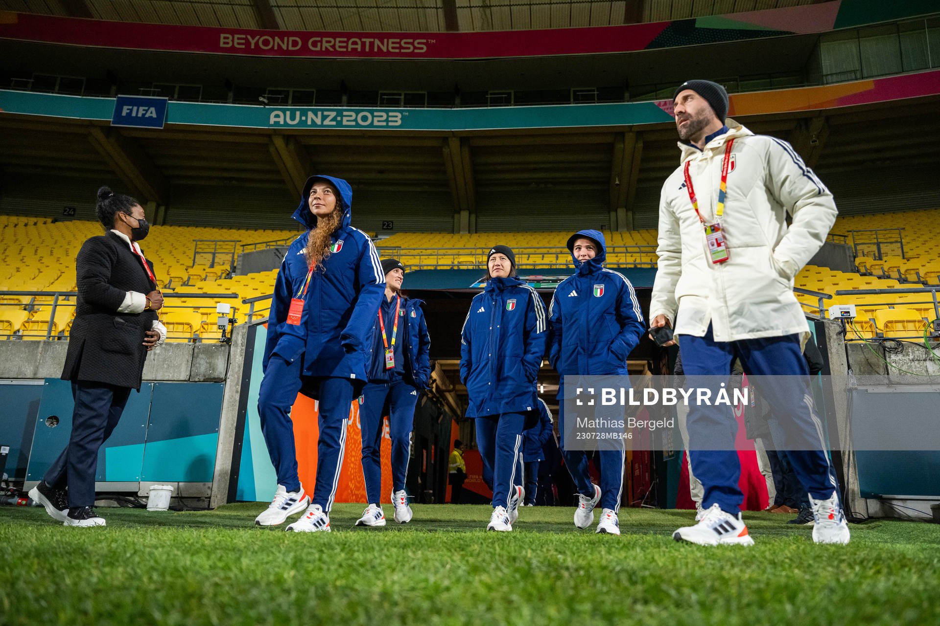 Players of the Italian women's national football team at a