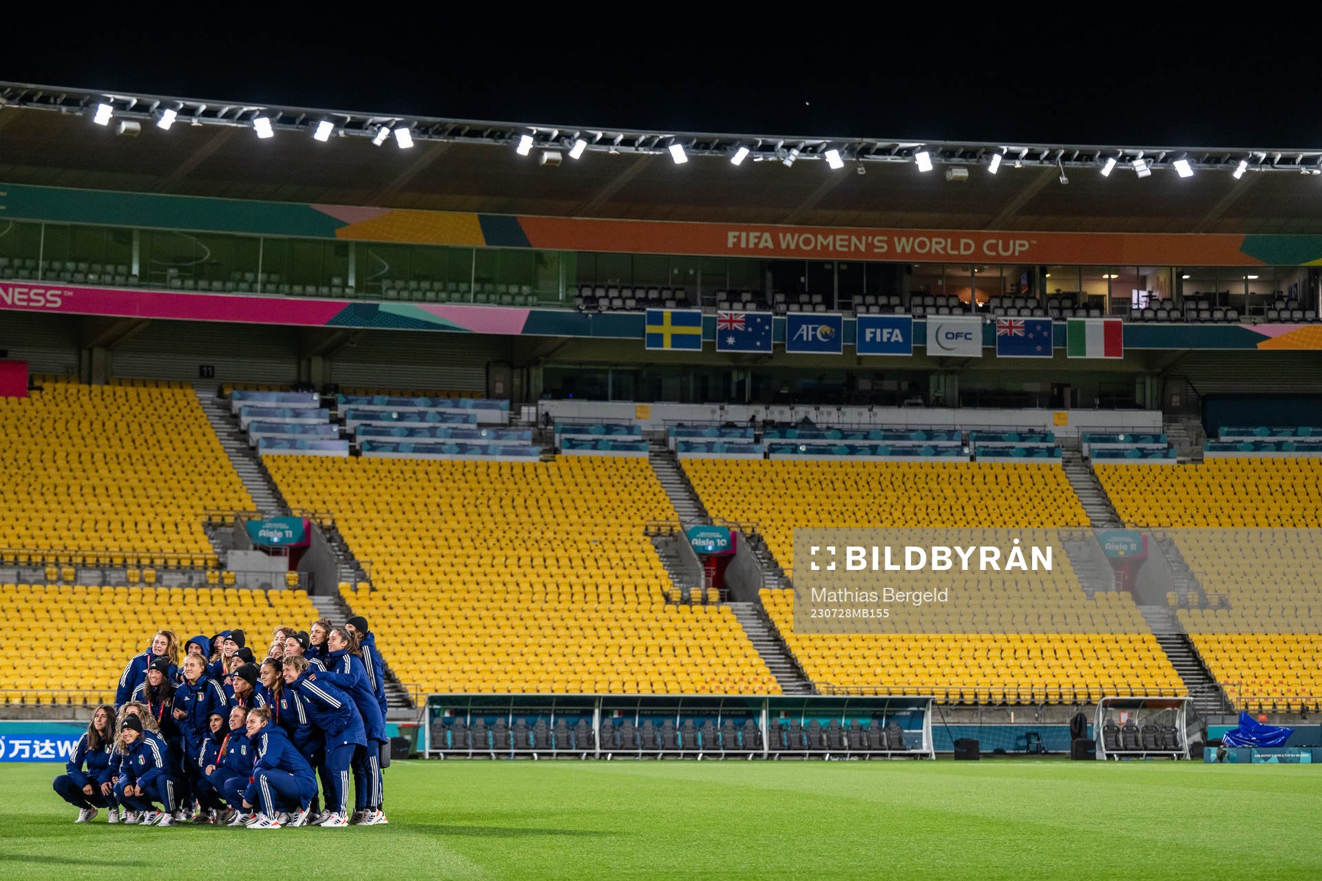 Players of the Italian women's national football team at a