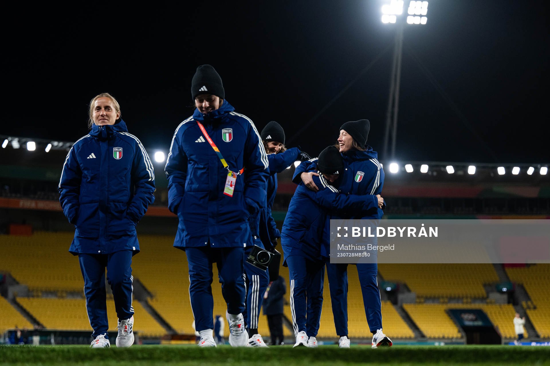 Players of the Italian women's national football team at a