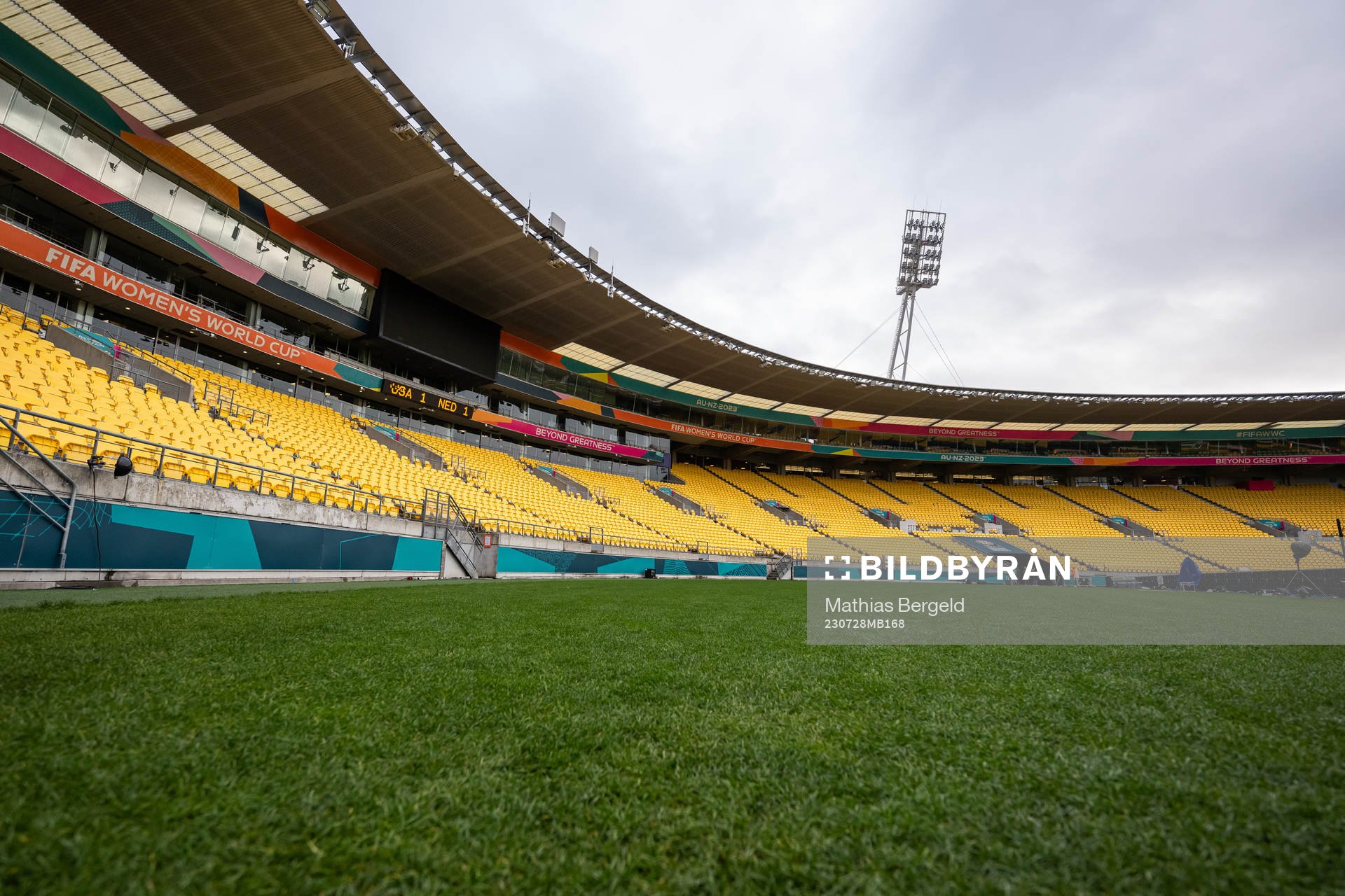General view of Wellington Regional Stadium at a Pitch