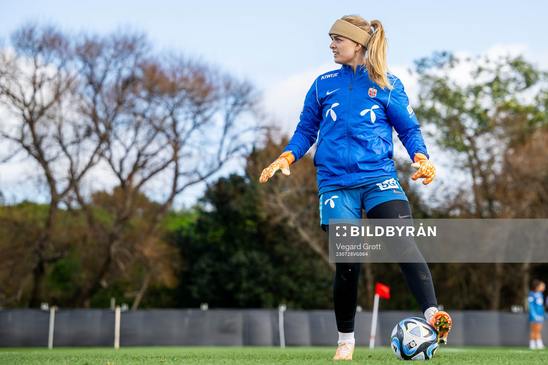Goalkeeper Guro Pettersen of the Norwegian women’s