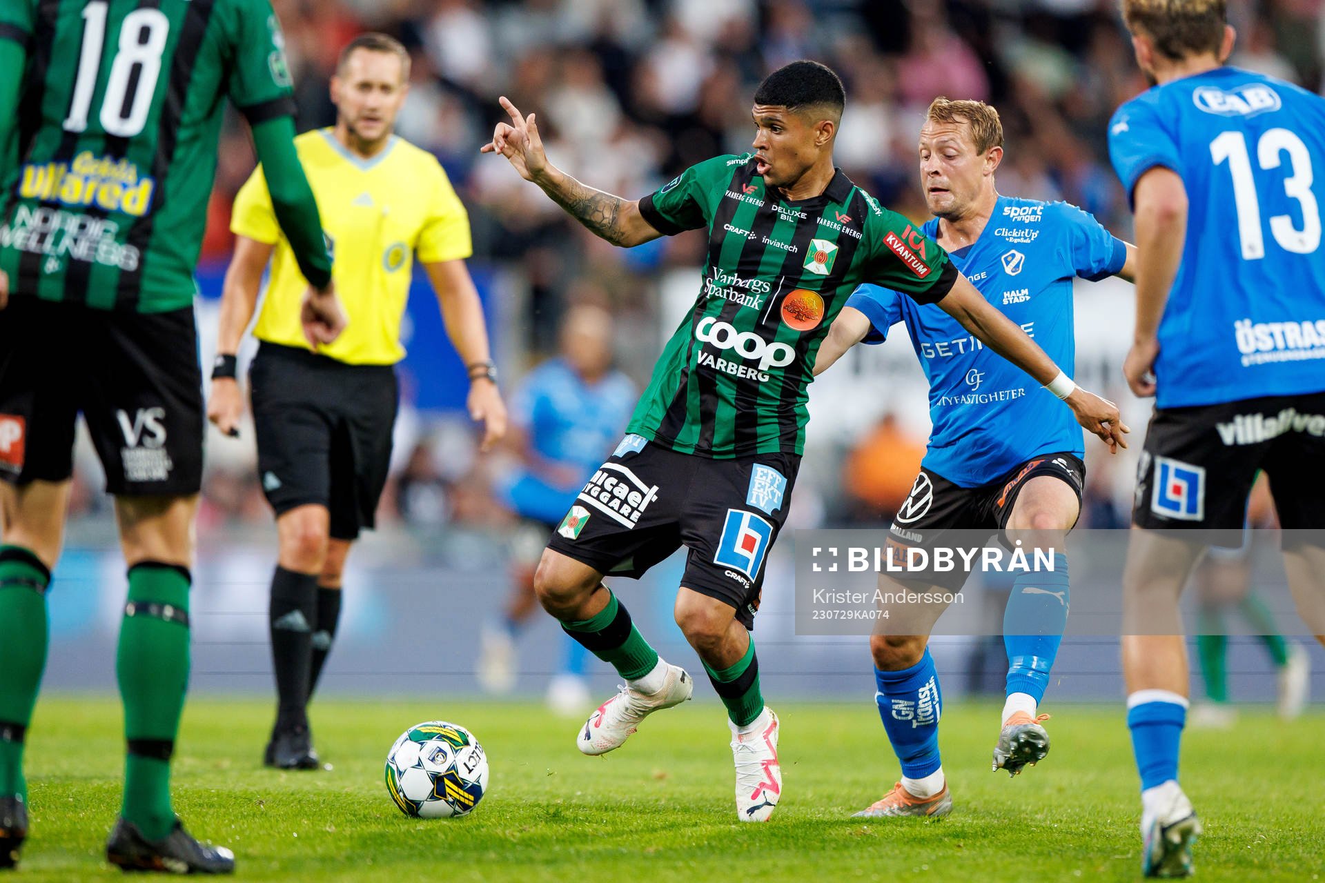 Varbergs Luke Le Roux och Halmstads Joel Allansson