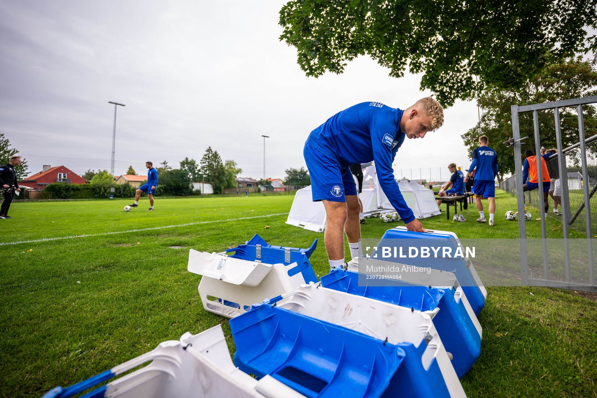 Liam Olausson en träning med Trelleborg den 29 juli 2023 i Trelleborg. 