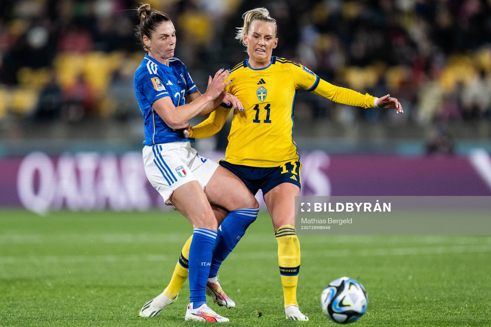 Cecilia Salvai of Italy and Stina Blackstenius of Sweden