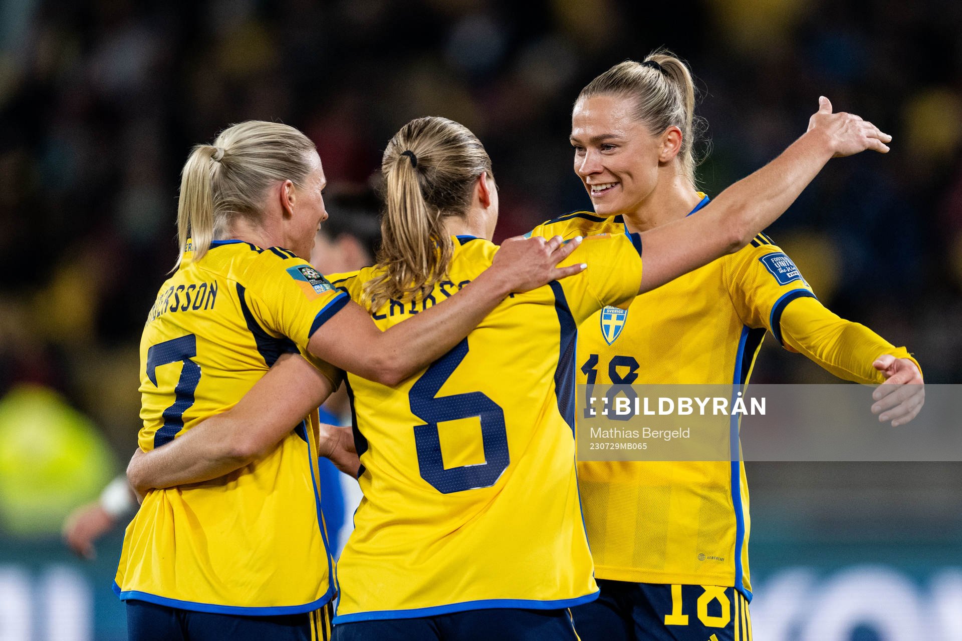 Jonna Andersson, Magdalena Eriksson and Fridolina Rolfö of