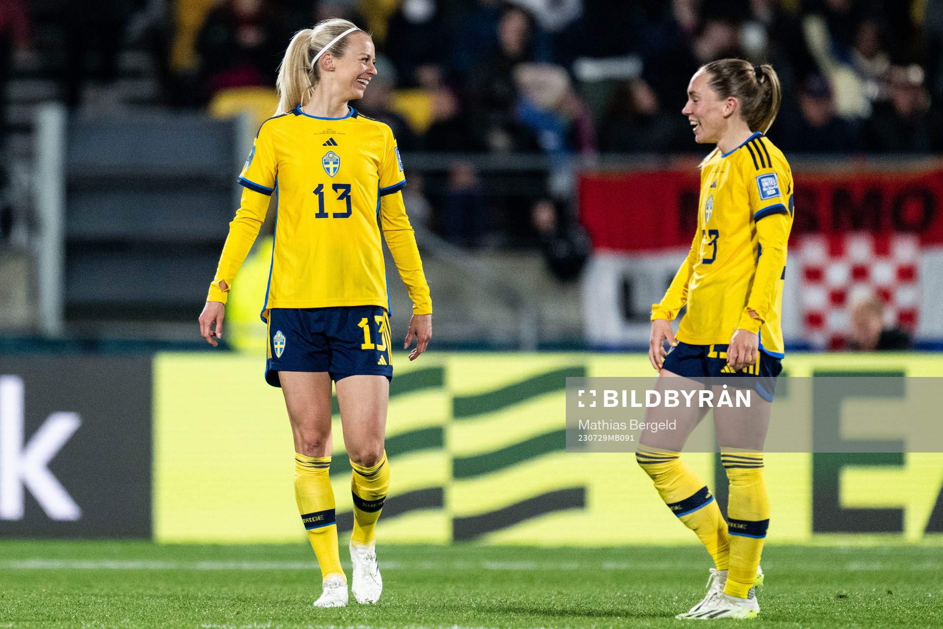 Amanda Ilestedt and Elin Rubensson of Sweden celebrate