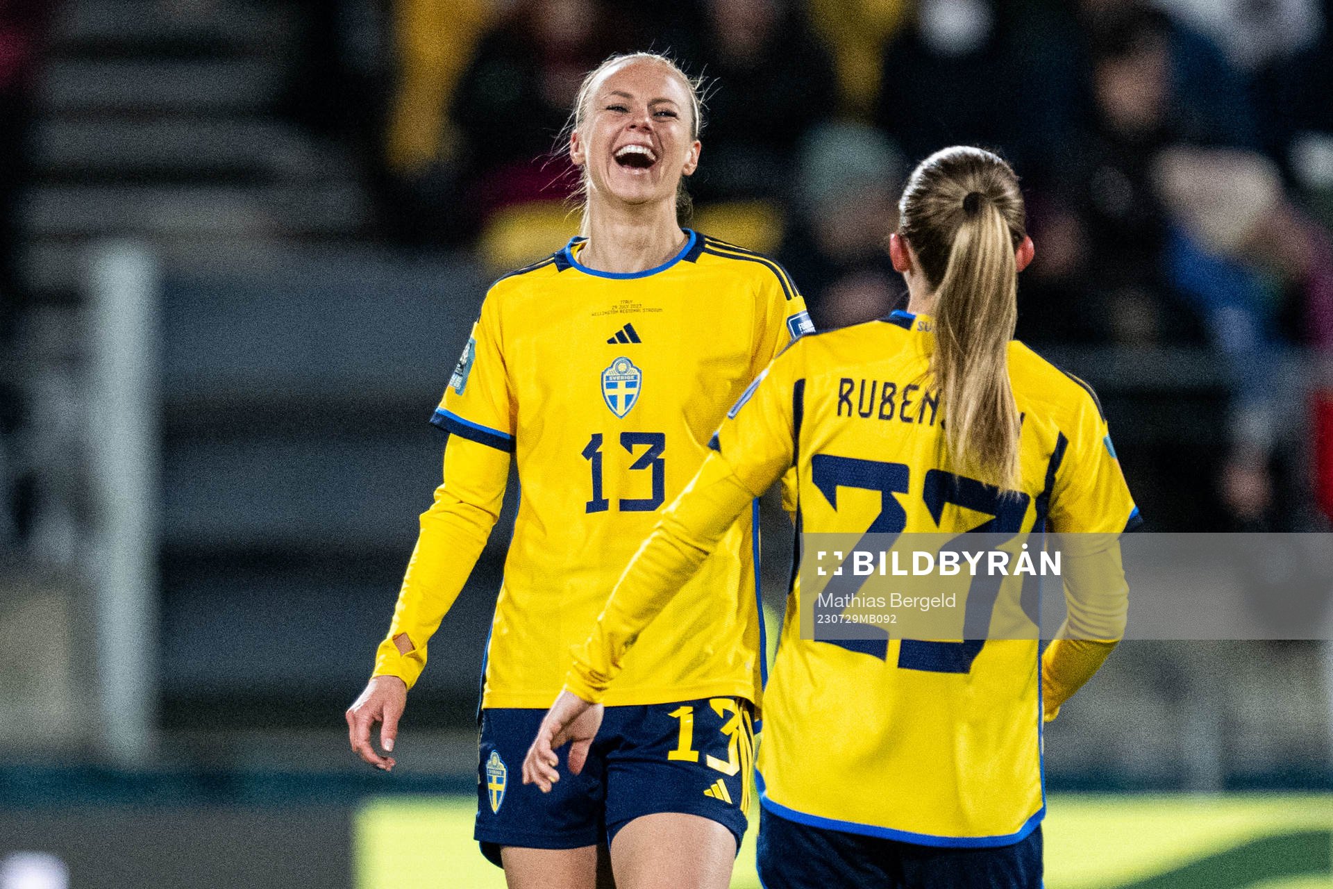 Amanda Ilestedt of Sweden celebrates with Elin Rubensson